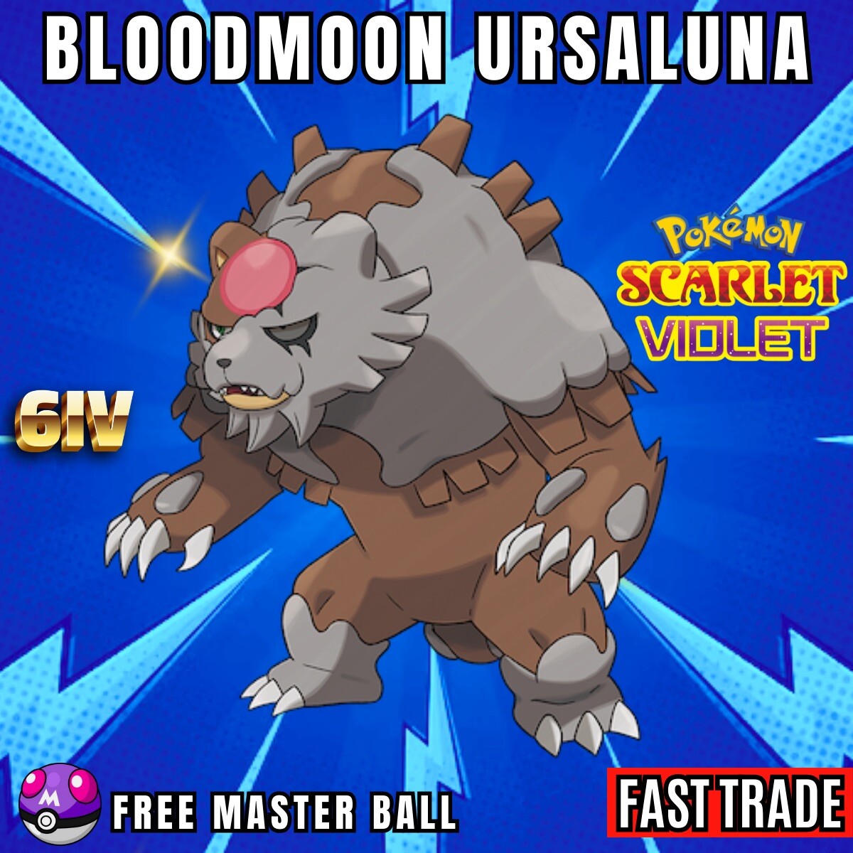 BLOOD MOON URSALUNA ⭐️6IV⭐️ Pokemon Scarlet & Violet 🚀Fast Trade🚀 Pokémon HOME