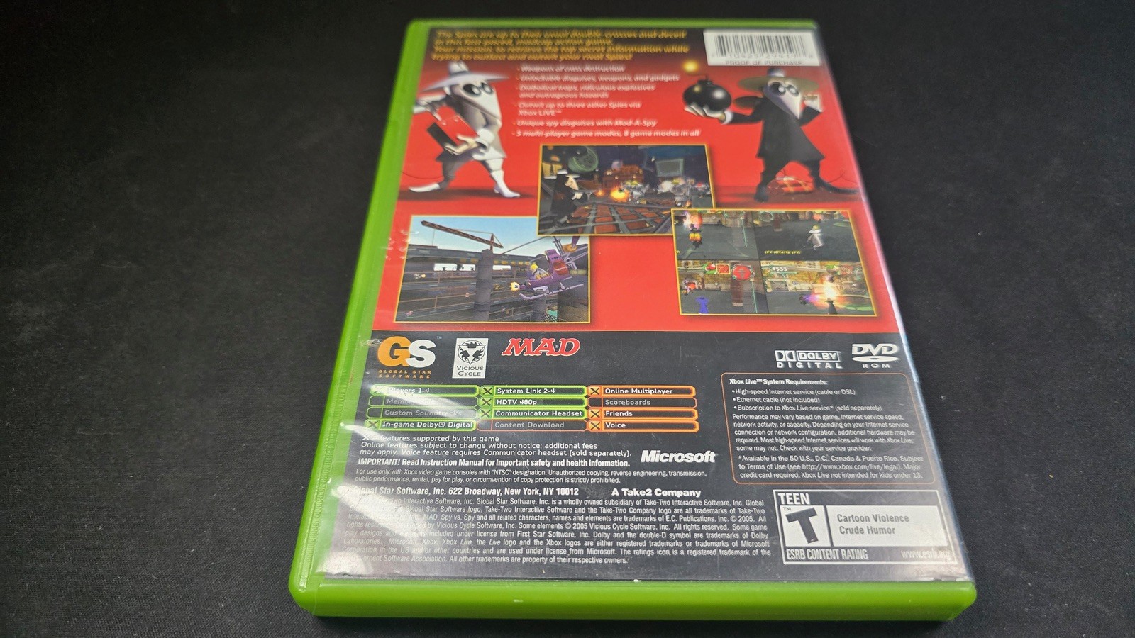 Spy vs. Spy Global Versus Star Software Microsoft Xbox MINT condition COMPLETE!