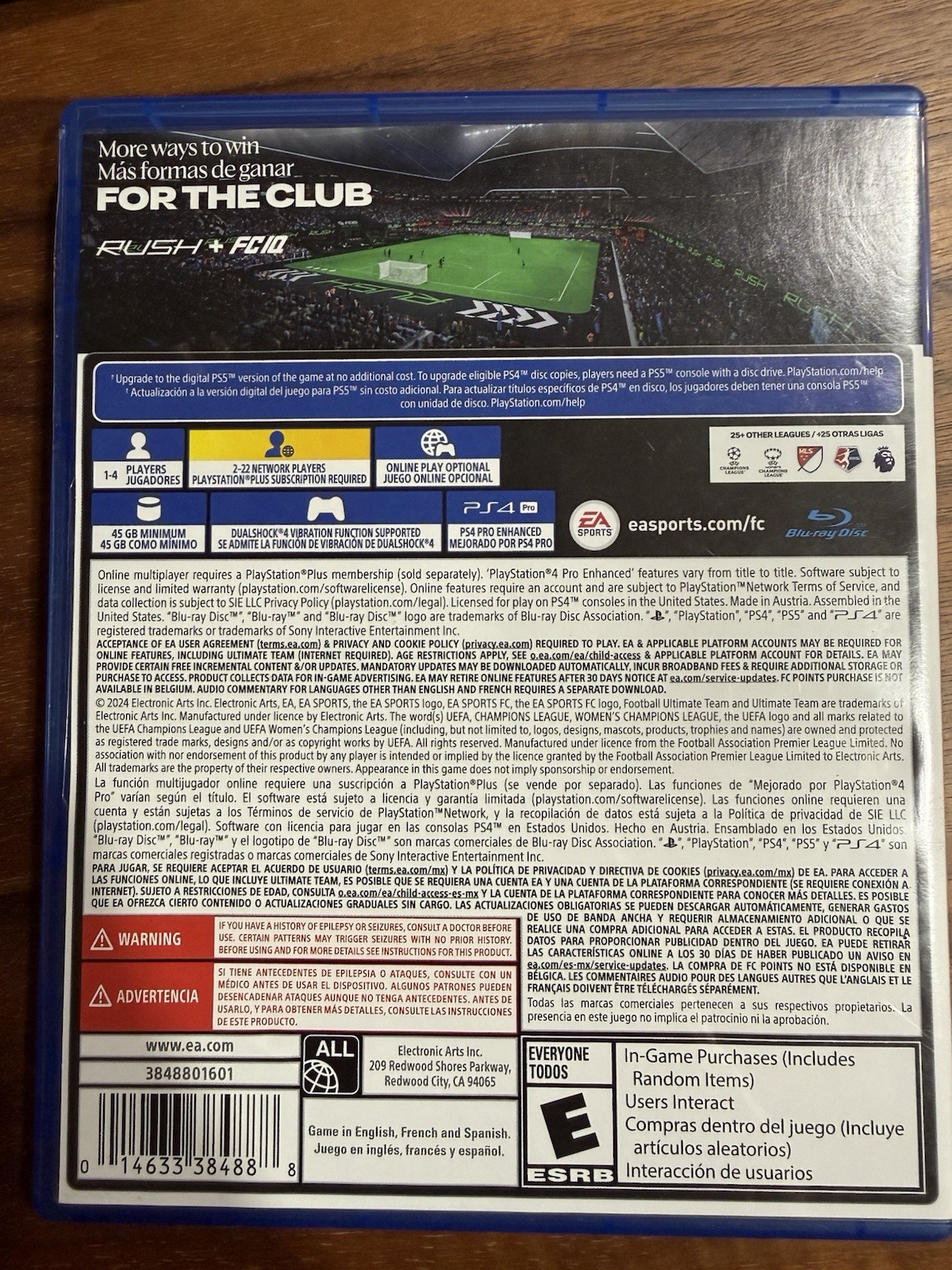 EA Sports FC 25 PS4 Soccer Sports Game, Multiplayer/Online, E, 2024 w/ Case