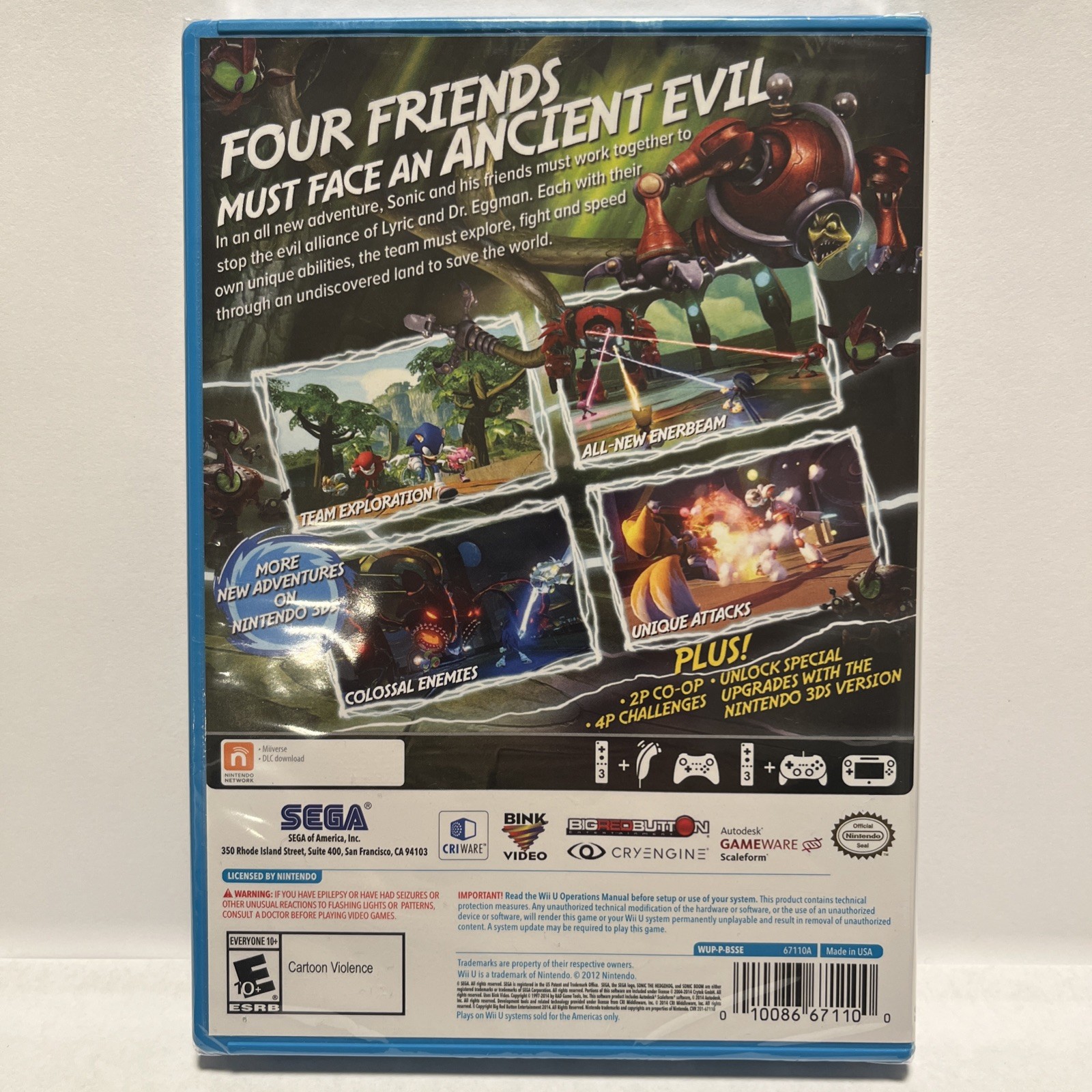 Sonic Boom Rise of Lyric for Wii U. (SEALED*)