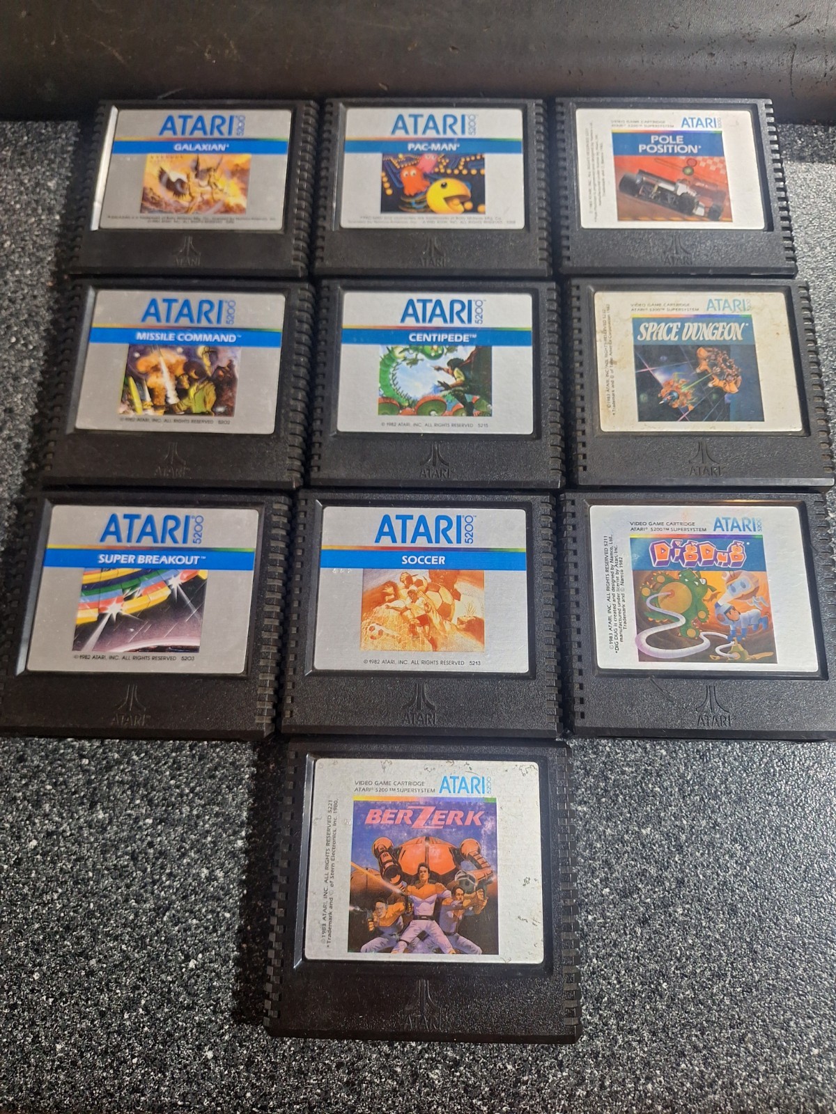Atari 5200 Game Lot of 10 Game Cartridges TESTED WORKING
