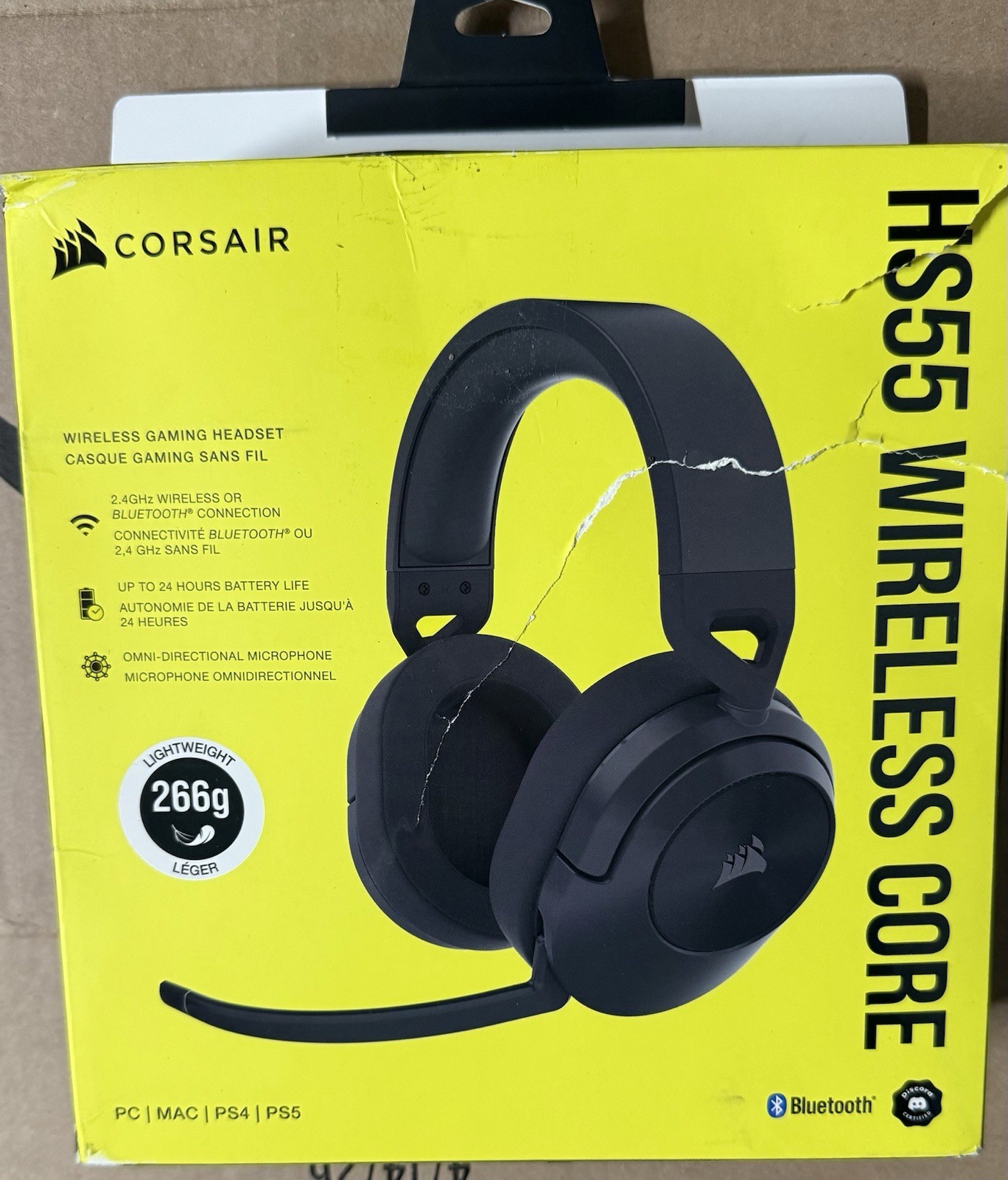Corsair HS55 Wireless Core Gaming Headset – PC, PS5, Mac, Bluetooth | Gray