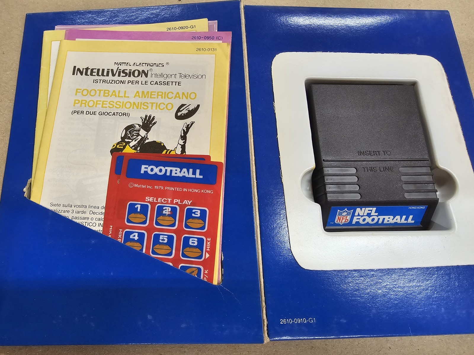 NFL Football Italian Variant Intellivision Video Game. Manual Printed In Italy