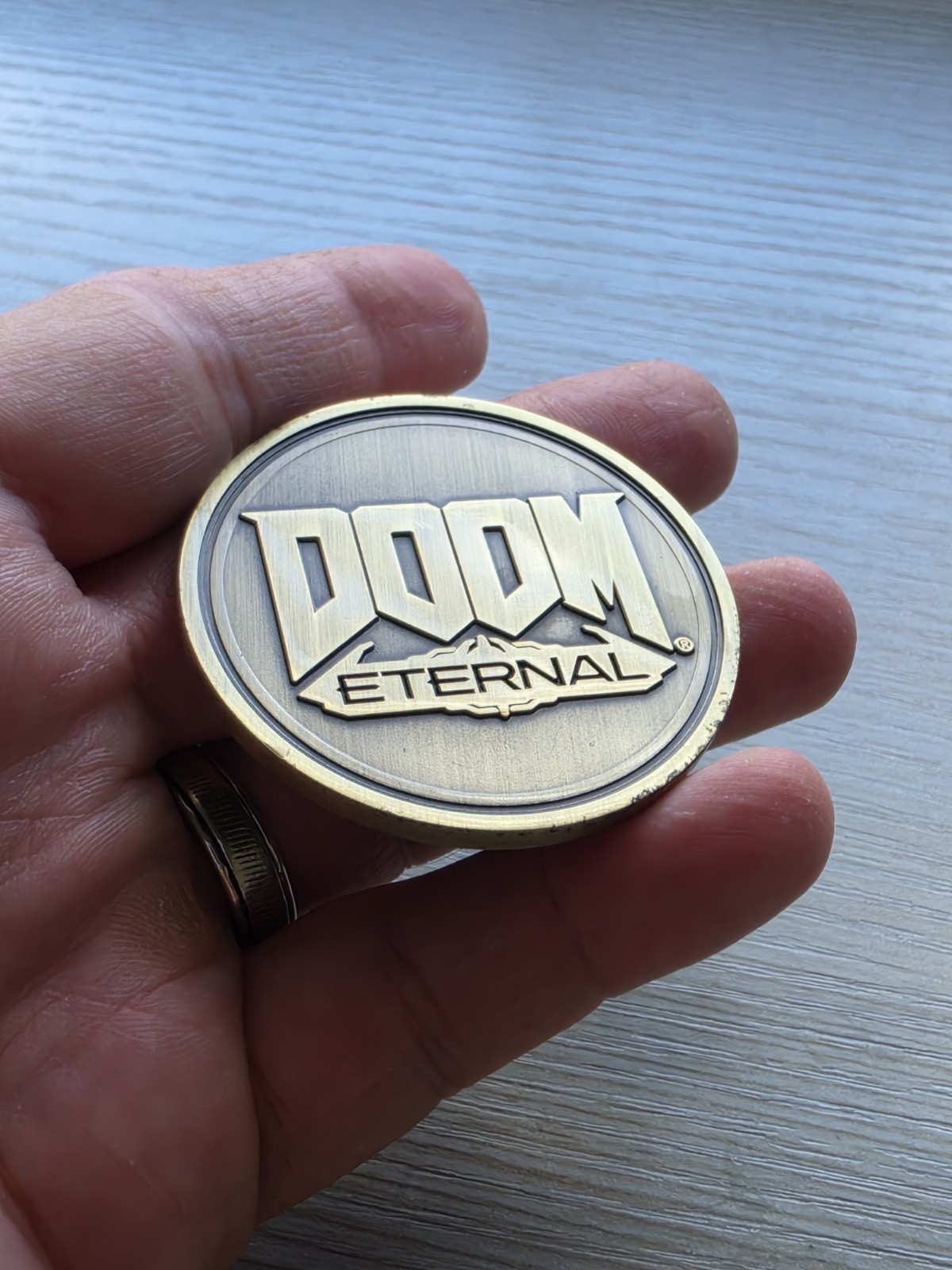 DOOM Eternal Maykr Challenge Coin Medal Rare Bethesda Gear Store #101 Of 500