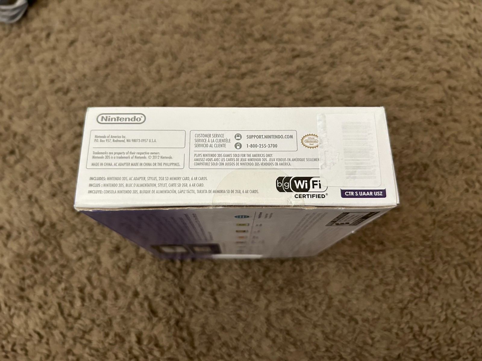Nintendo 3DS Midnight Purple Handheld System Complete in Box Console