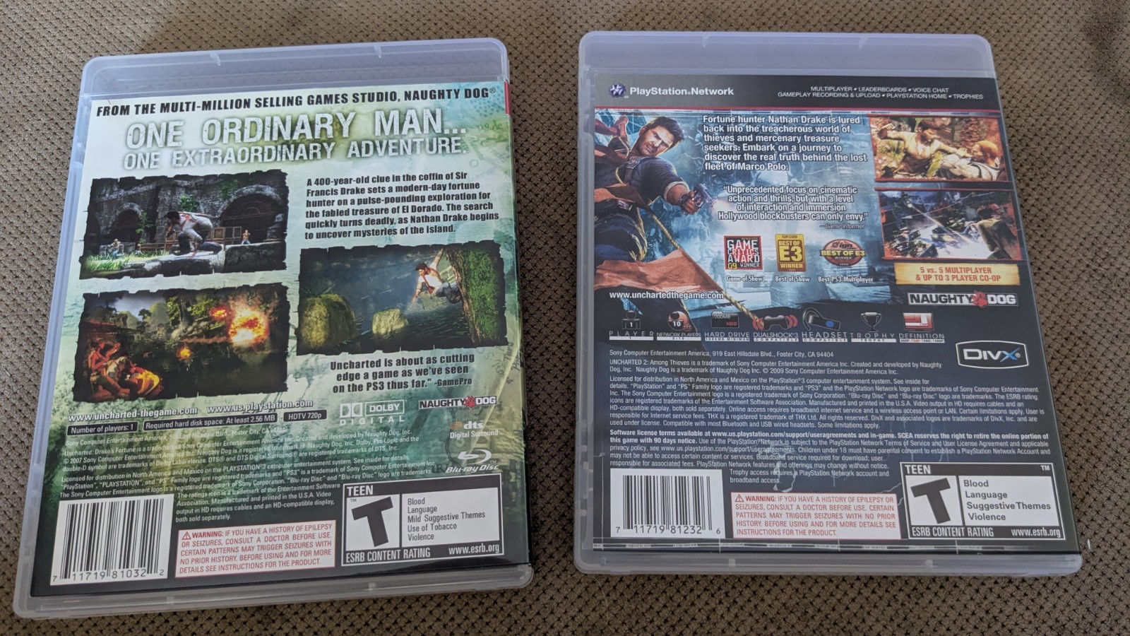 Uncharted 1 & 2 PS3 Signed / Autographed By Writer Neil Druckmann