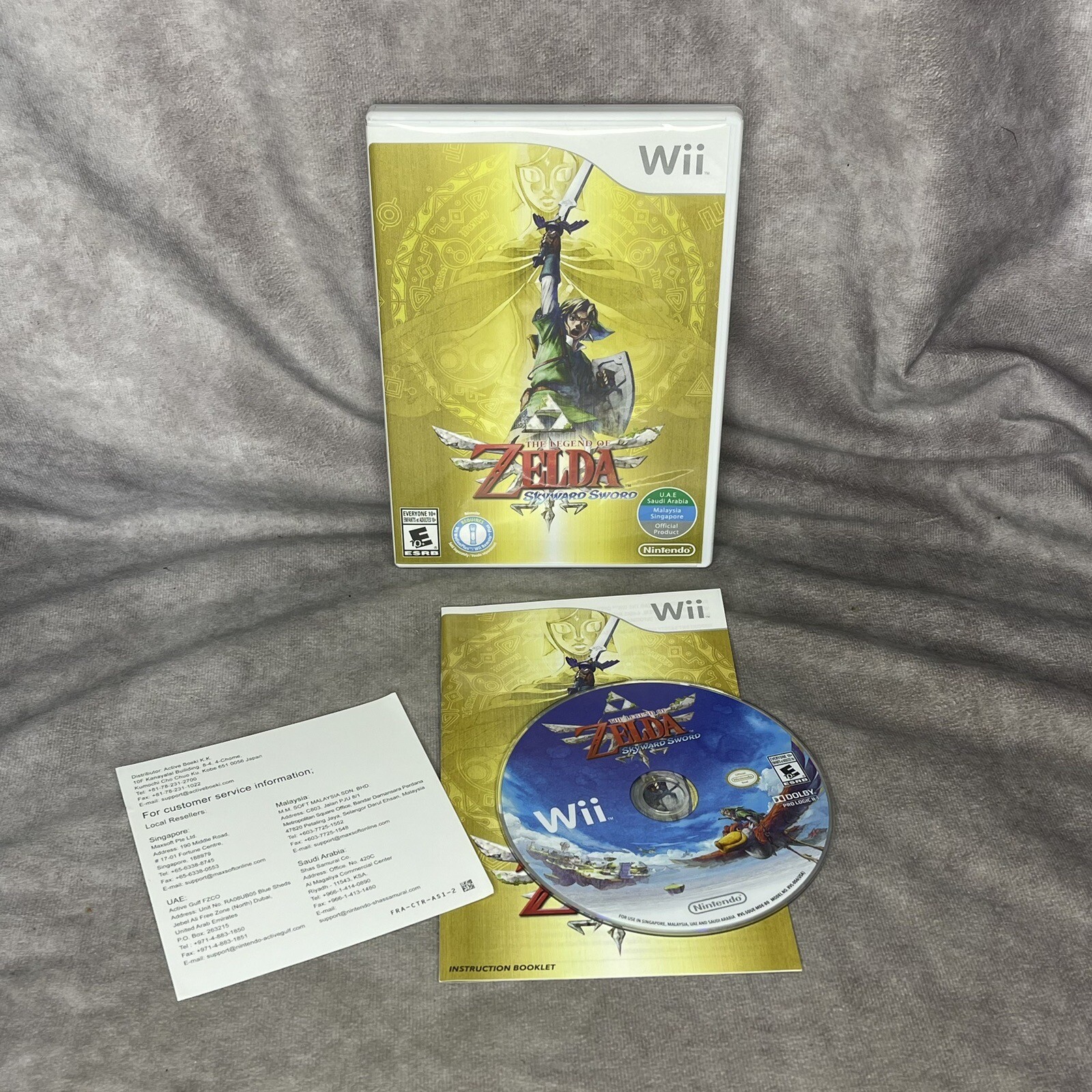 Legend of Zelda Skyward Sword Wii UAE/Saudi/Malaysia/Singapore Version Complete