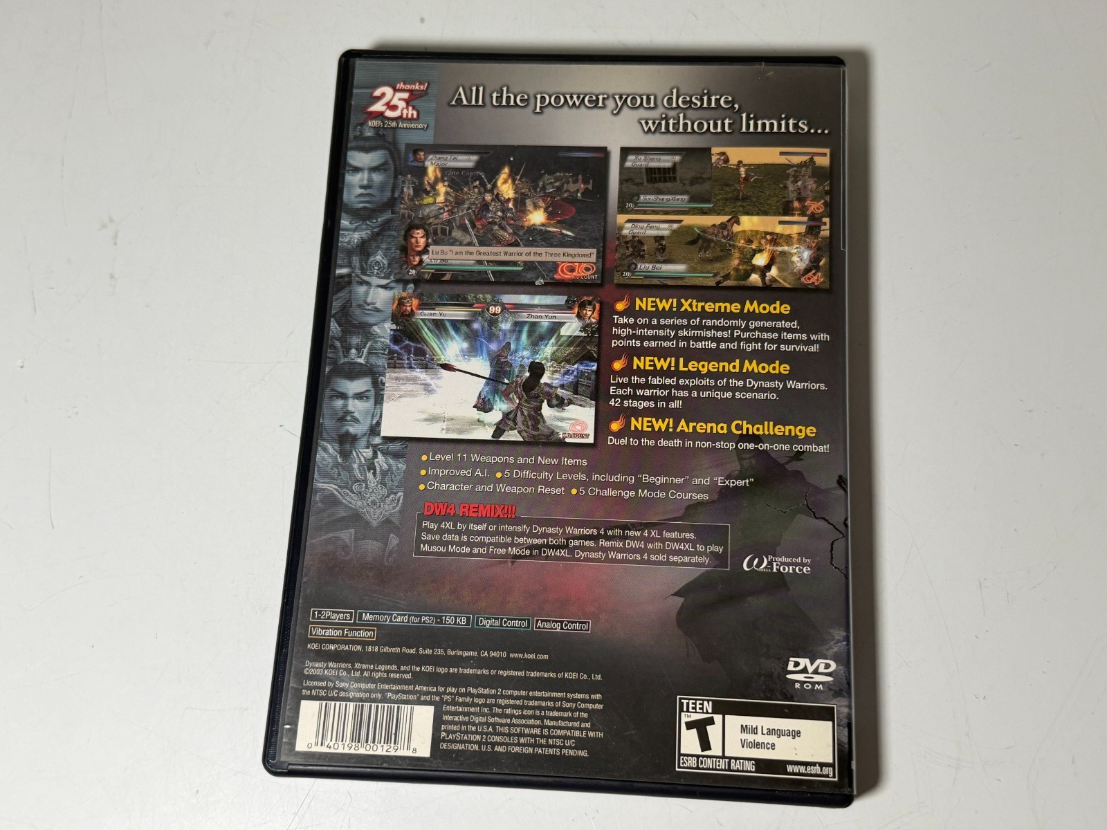 Dynasty Warriors 4: Xtreme Legends (Playstation 2 PS2) Complete CIB! Tested!
