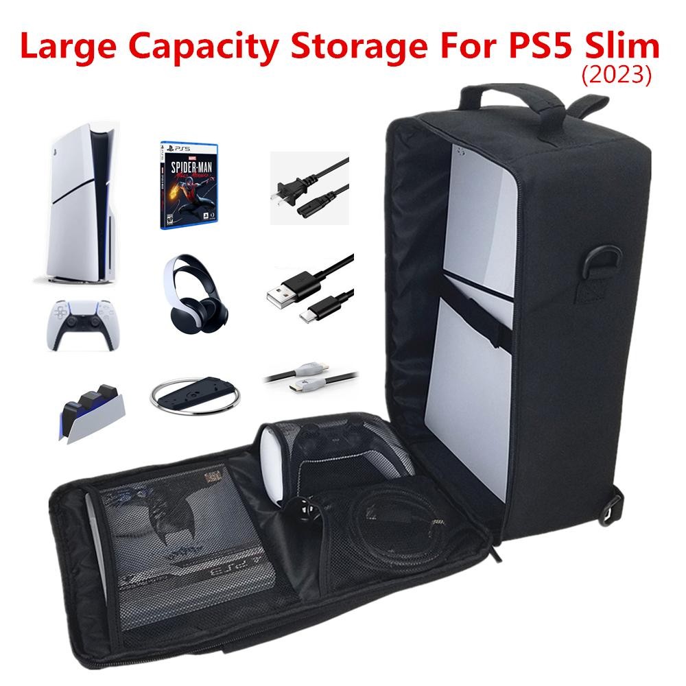 Ps5 Slim Carrying Case Shoulder Bag Backpack Protective Travel Storage Console
