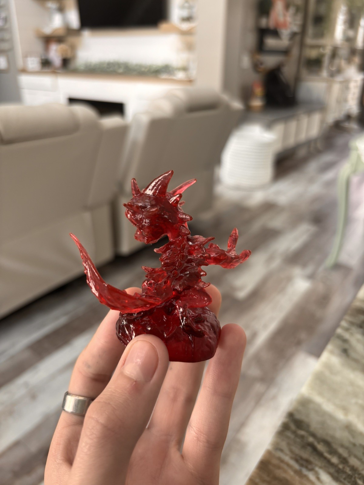 Resin 3D Printed Red Translucent Red Camo Skylander (Works In Game As S1 Camo)