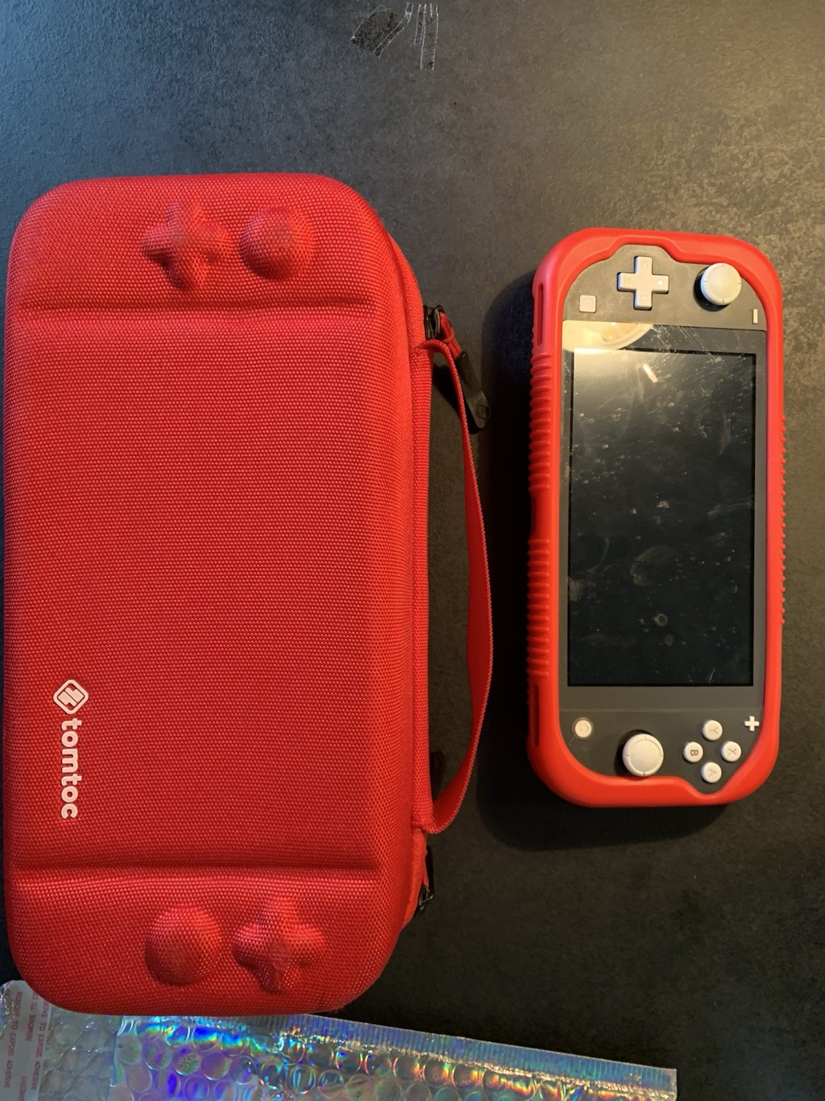 Nintendo Switch Lite Gray- Good condition with protector and case