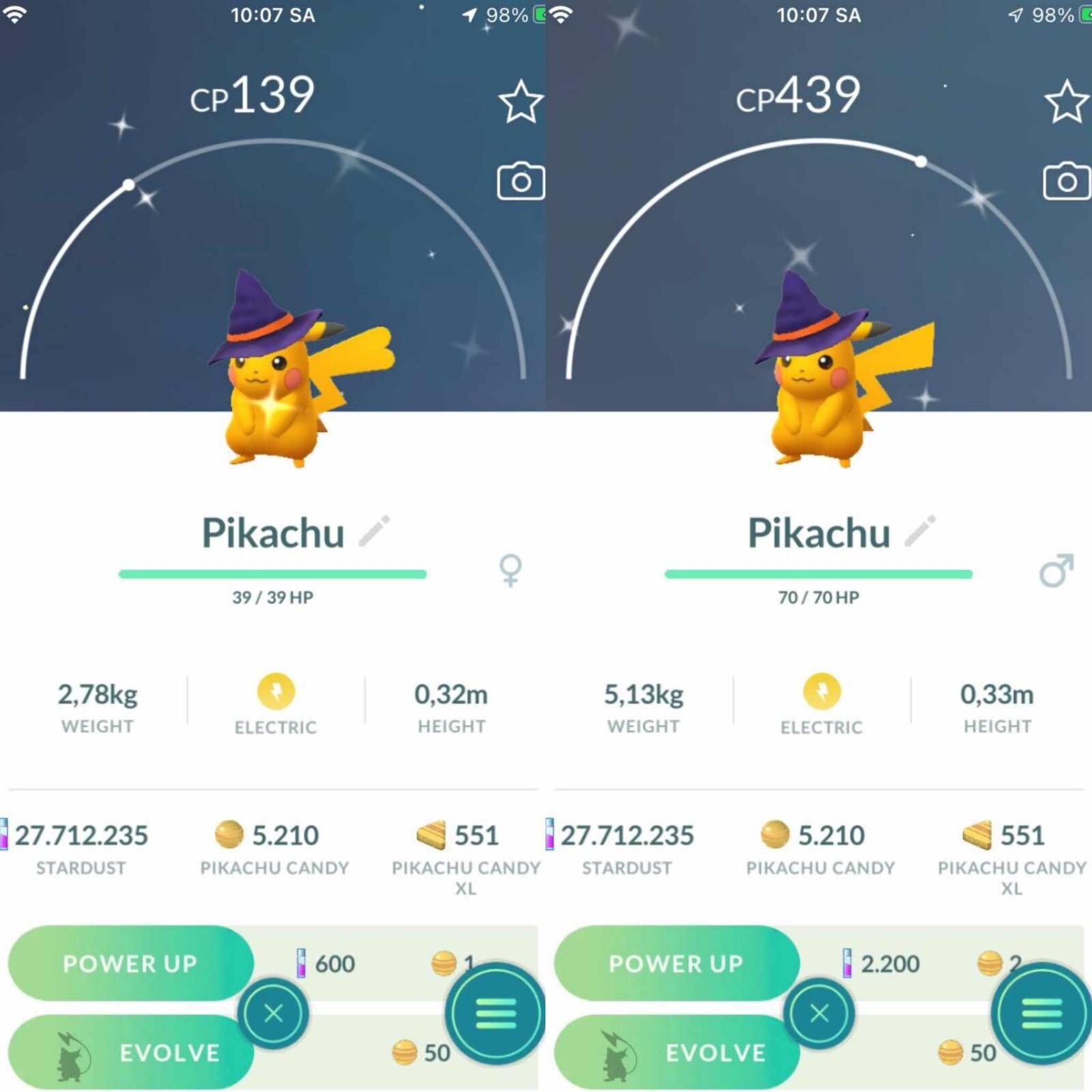 Pokemon Shiny Pikachu Witch Hat Costume GO – TRA’DE 20k Dust – Read Description