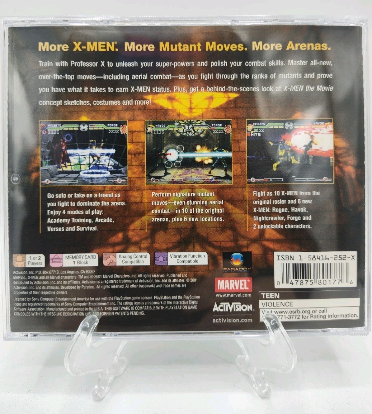 X-Men: Mutant Academy 2 (Sony PlayStation 1 PS1, 2001) CIB + Case Protector VGC