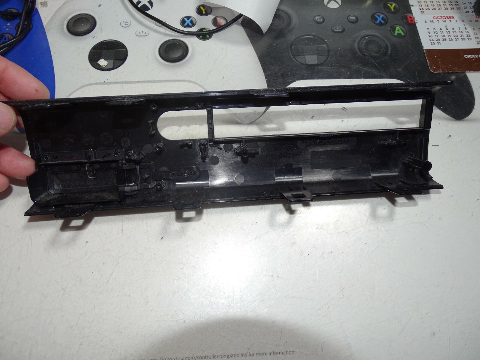 Microsoft Xbox 360 ***E 1538 ONLY*** Front Black EMPTY Bezel-Marks-Just OK-READ