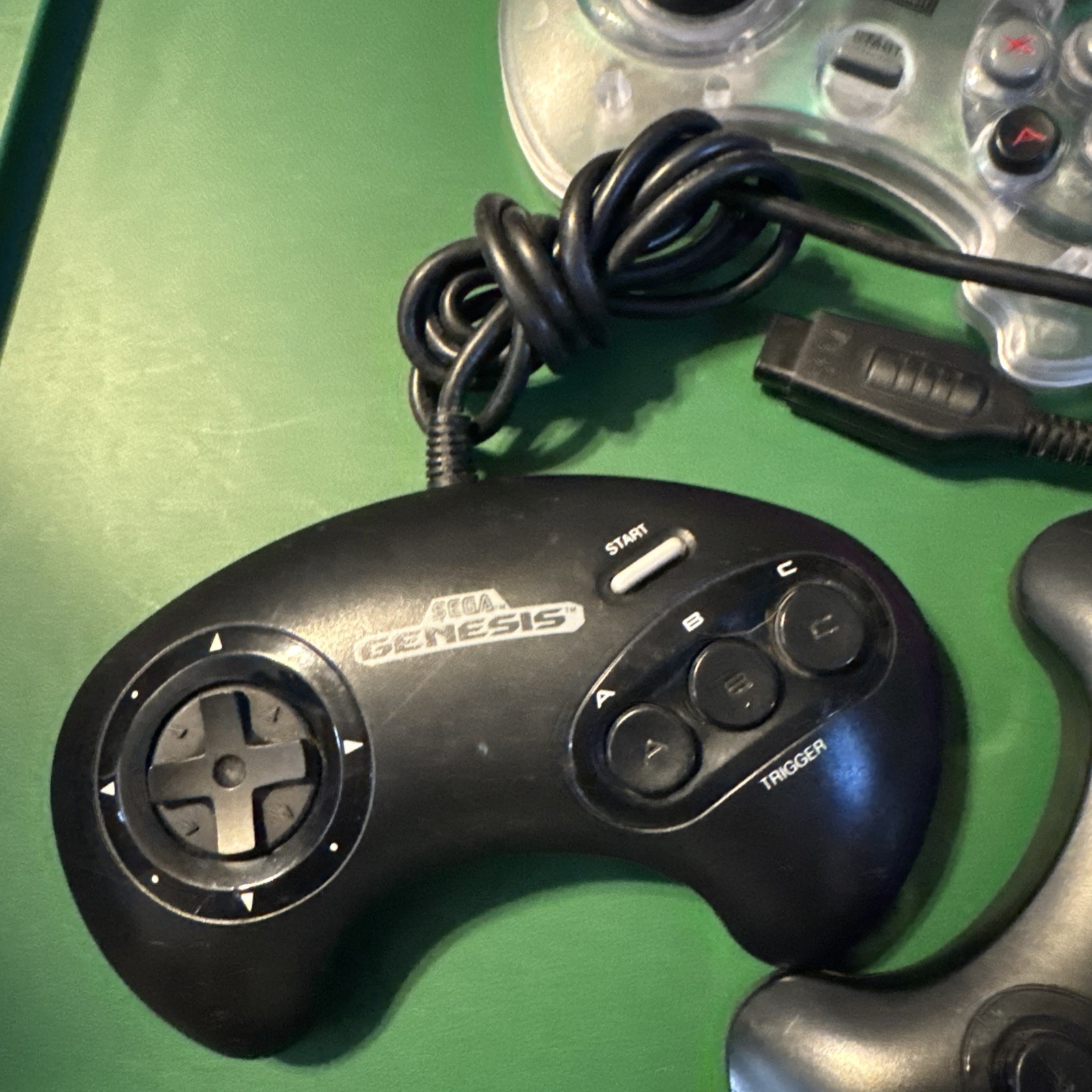 Sega Genesis 3 Button Controller Pair OEM Model 1650 Black Wired Control Pad Lot