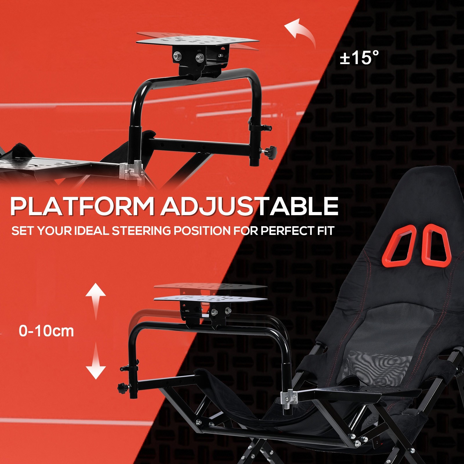 Supllueer Foldable Racing Simulator Cockpit Fits Logitech G923 Moza Thrustmaster