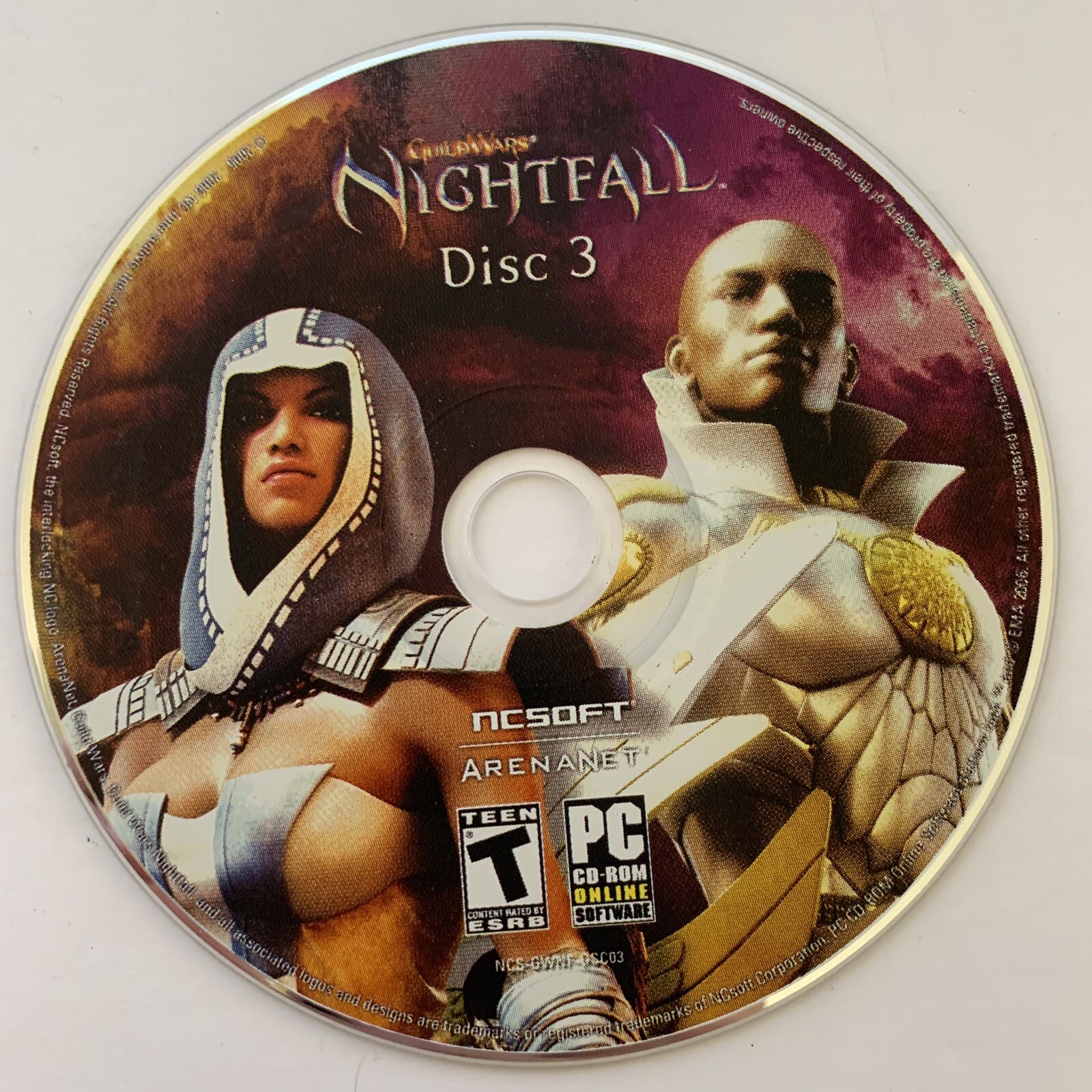 Guild Wars: Nightfall (PC, 2006, NCSoft, 3-Disc) With Access Key