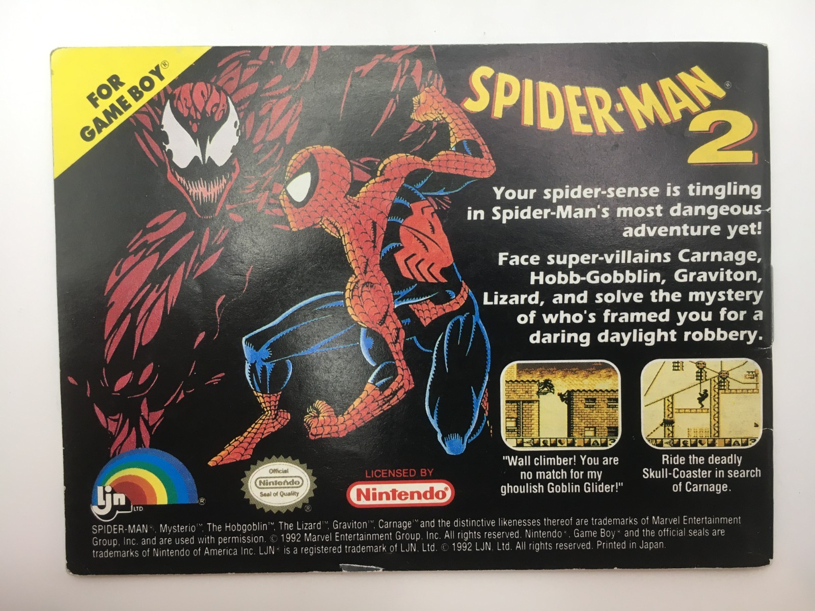 Game Boy 1992 – Bart Simpson vs. The Juggernauts Cartridge w/ Manual (Works)