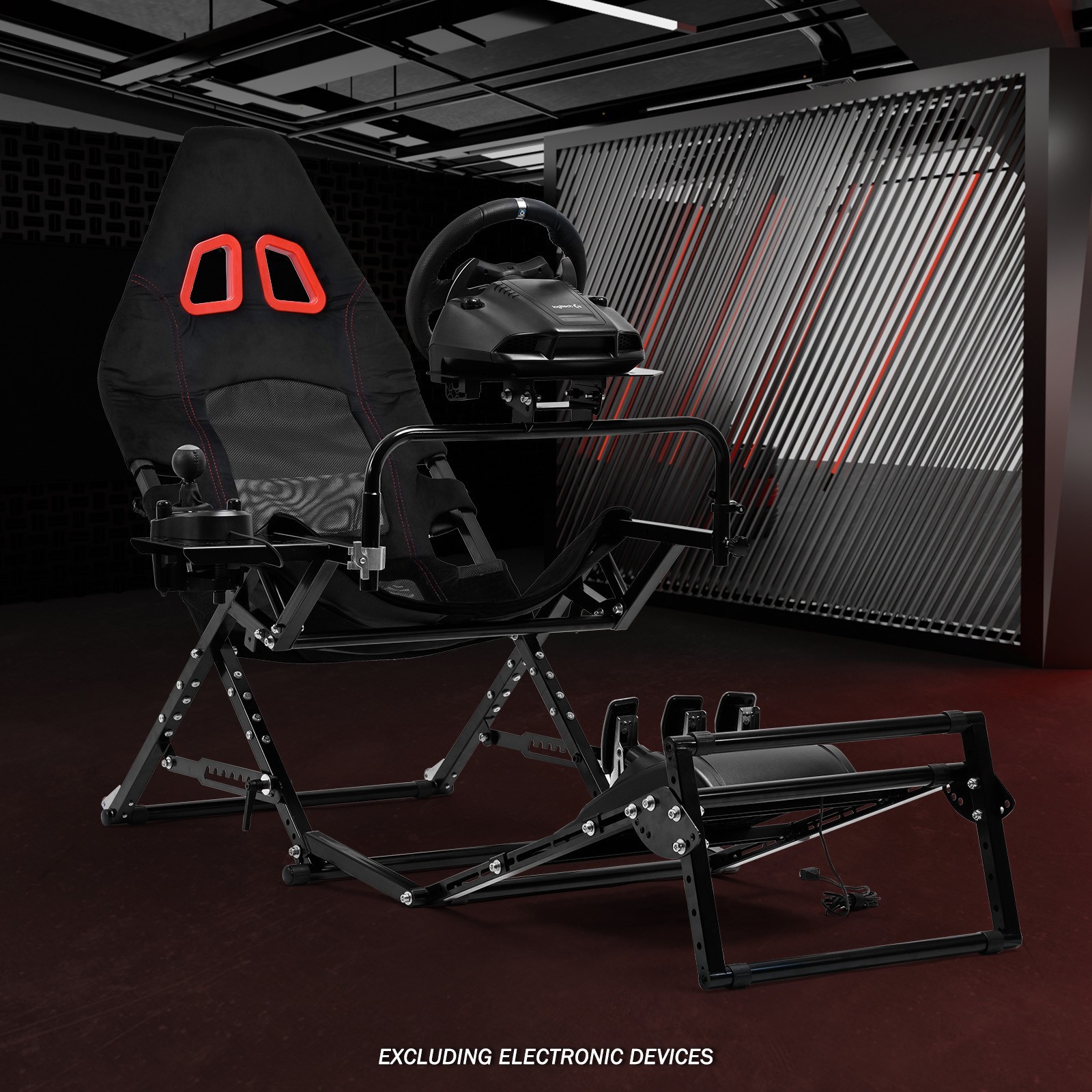 Supllueer Foldable Racing Simulator Cockpit Fits Logitech G923 Moza Thrustmaster