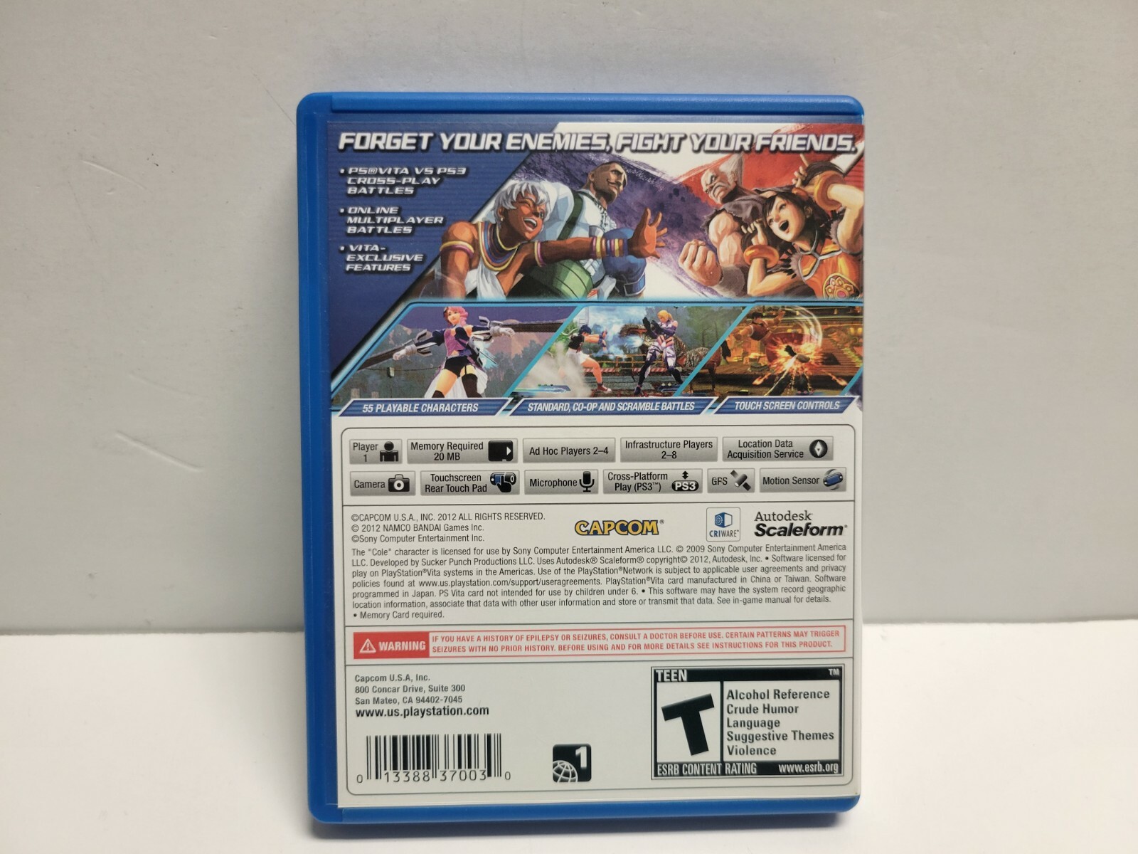 Street Fighter X Tekken (Sony PlayStation Vita, 2012) with Original Case TESTED