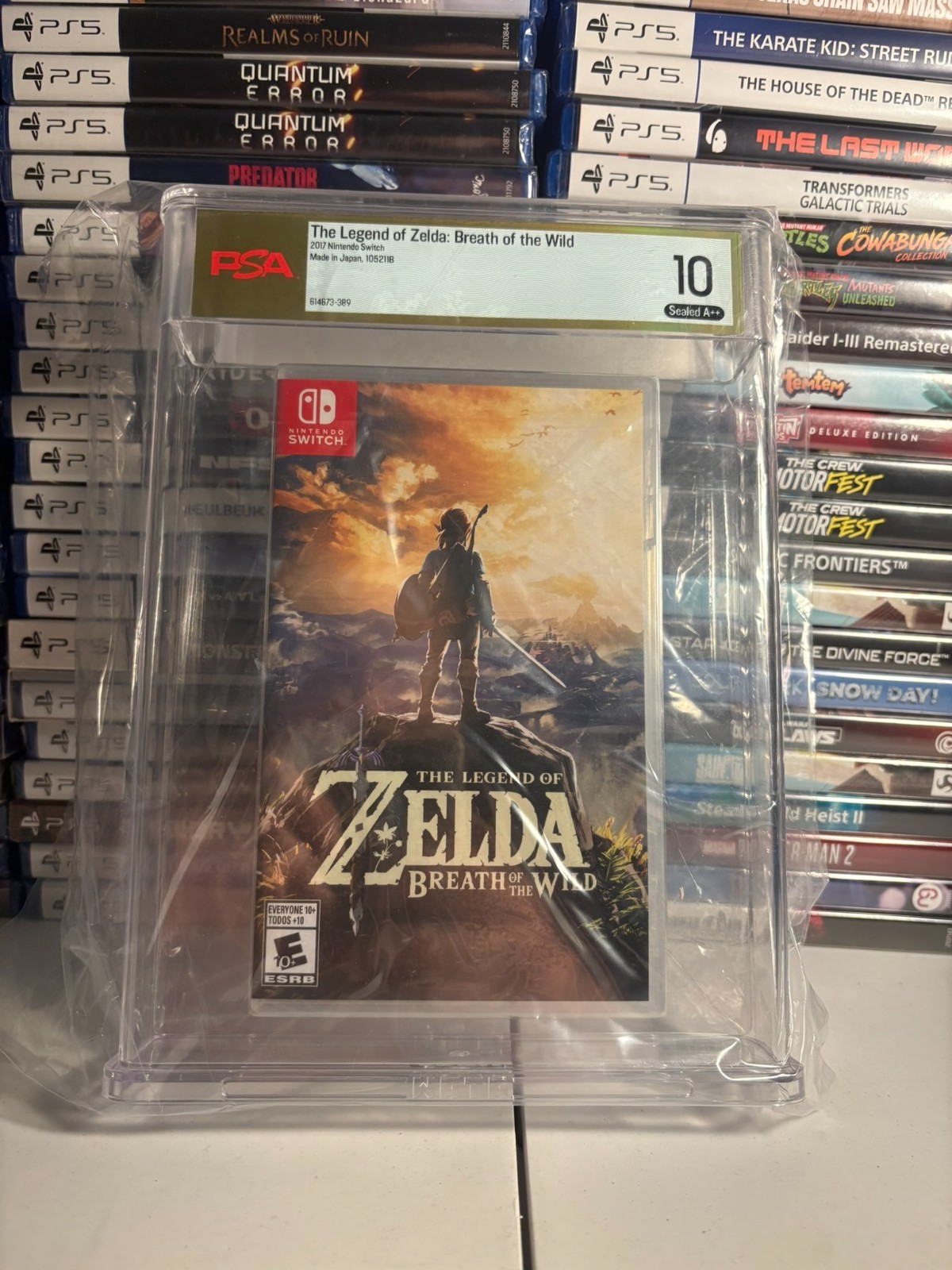 PSA 10 GEM MINT Legend of Zelda Breath of the Wild SEALED Nintendo Switch A++
