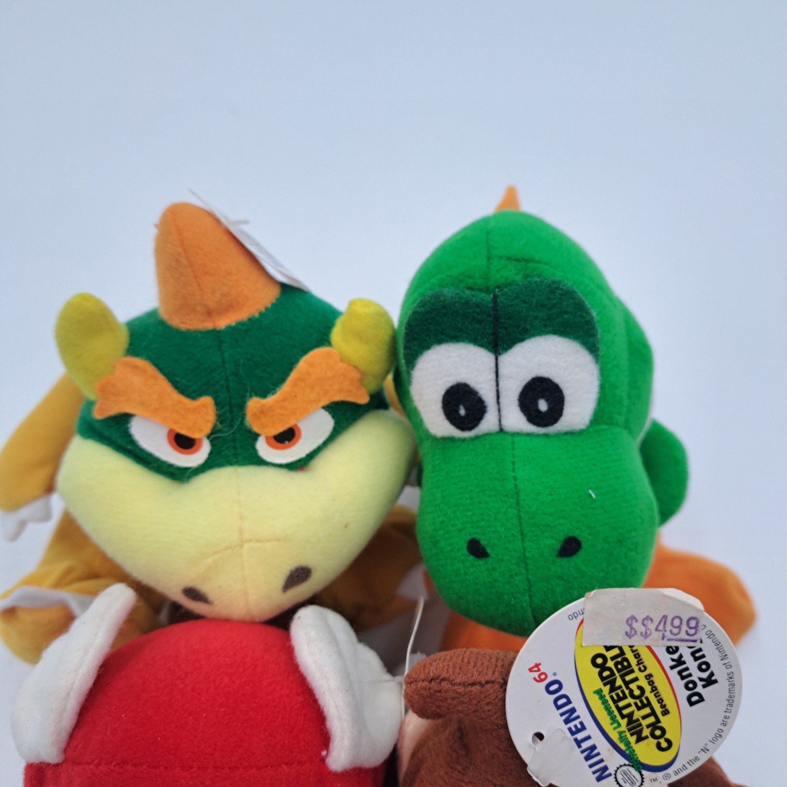 Vintage Plush Nintendo N64 BeanBag Figures Set of 4 Mario Yoshi Bowser NEW BD&A