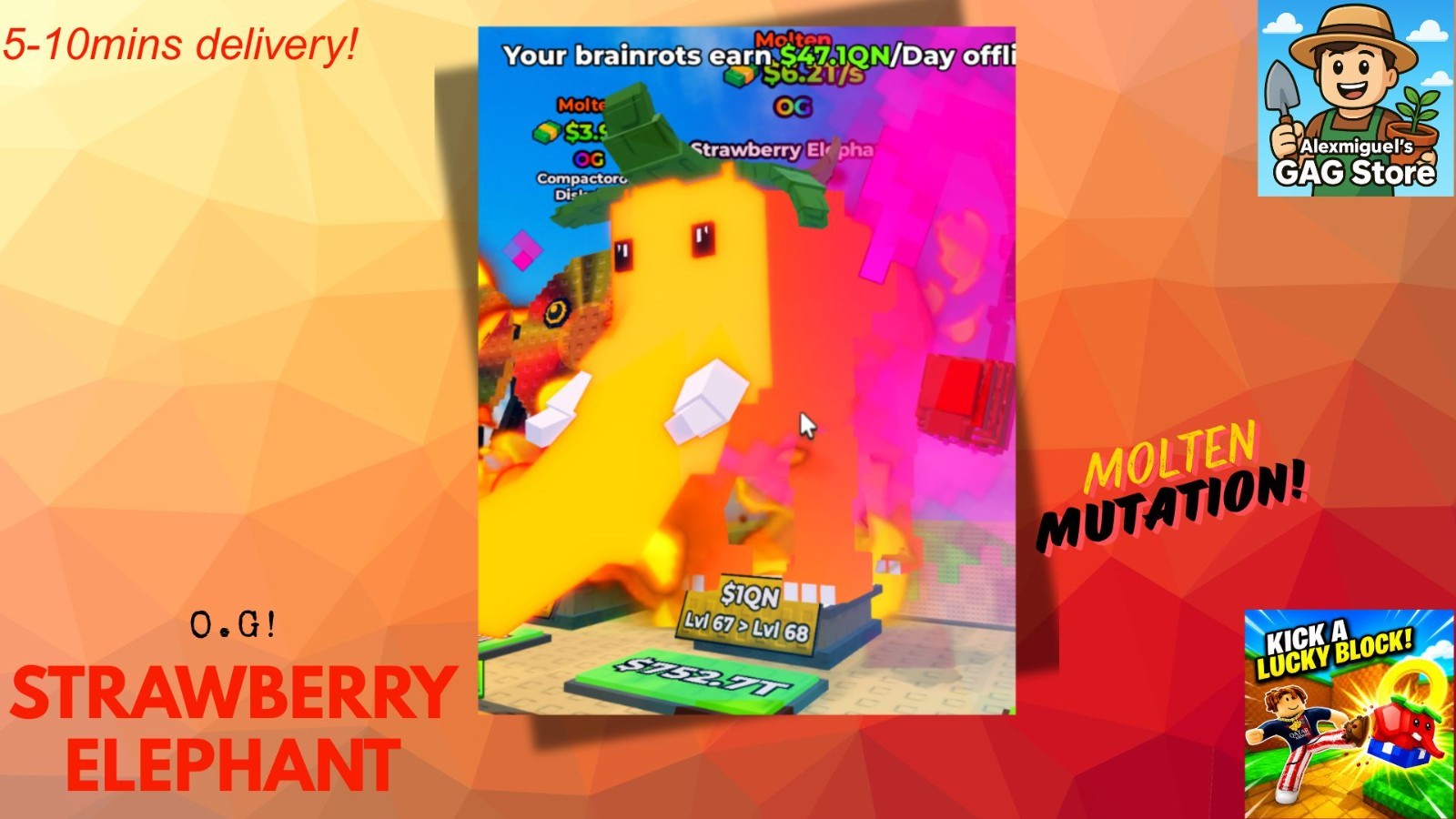 KICK A LUCKY BLOCK🍀 | OP! BRAINROTS | ⚡CHEAP & FAST DELIVERY!⚡PRICE BELOW 3.99$
