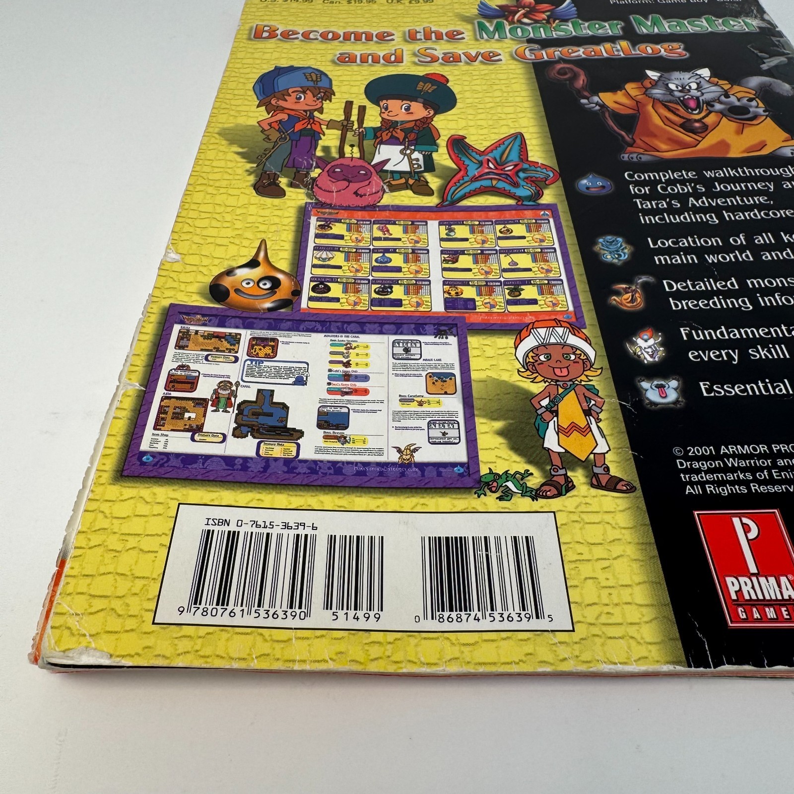 Bad Condition: Prima Dragon Warrior Monsters 2 Game Boy Color GBC Strategy Guide