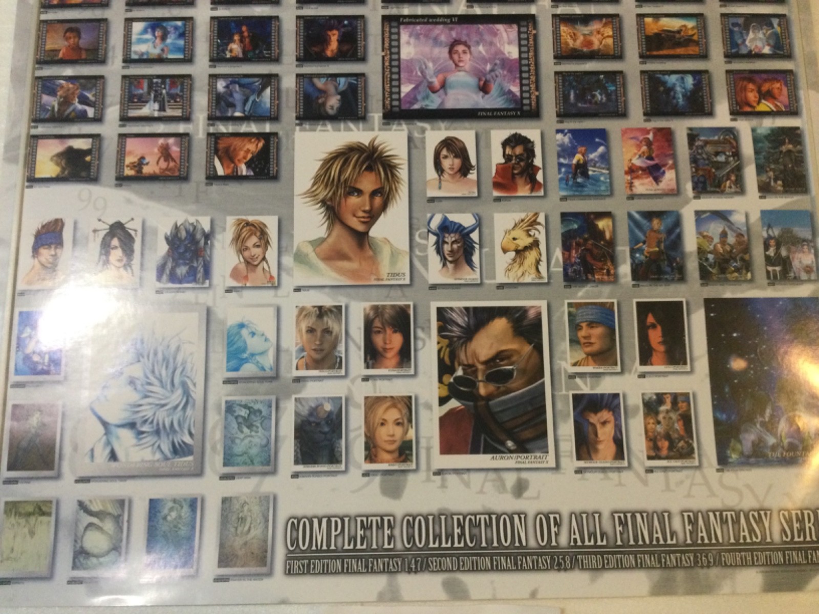 FINAL FANTASY X ART MUSEUM Promo Poster Display 10 CARD AMANO SQUARESOFT RARE