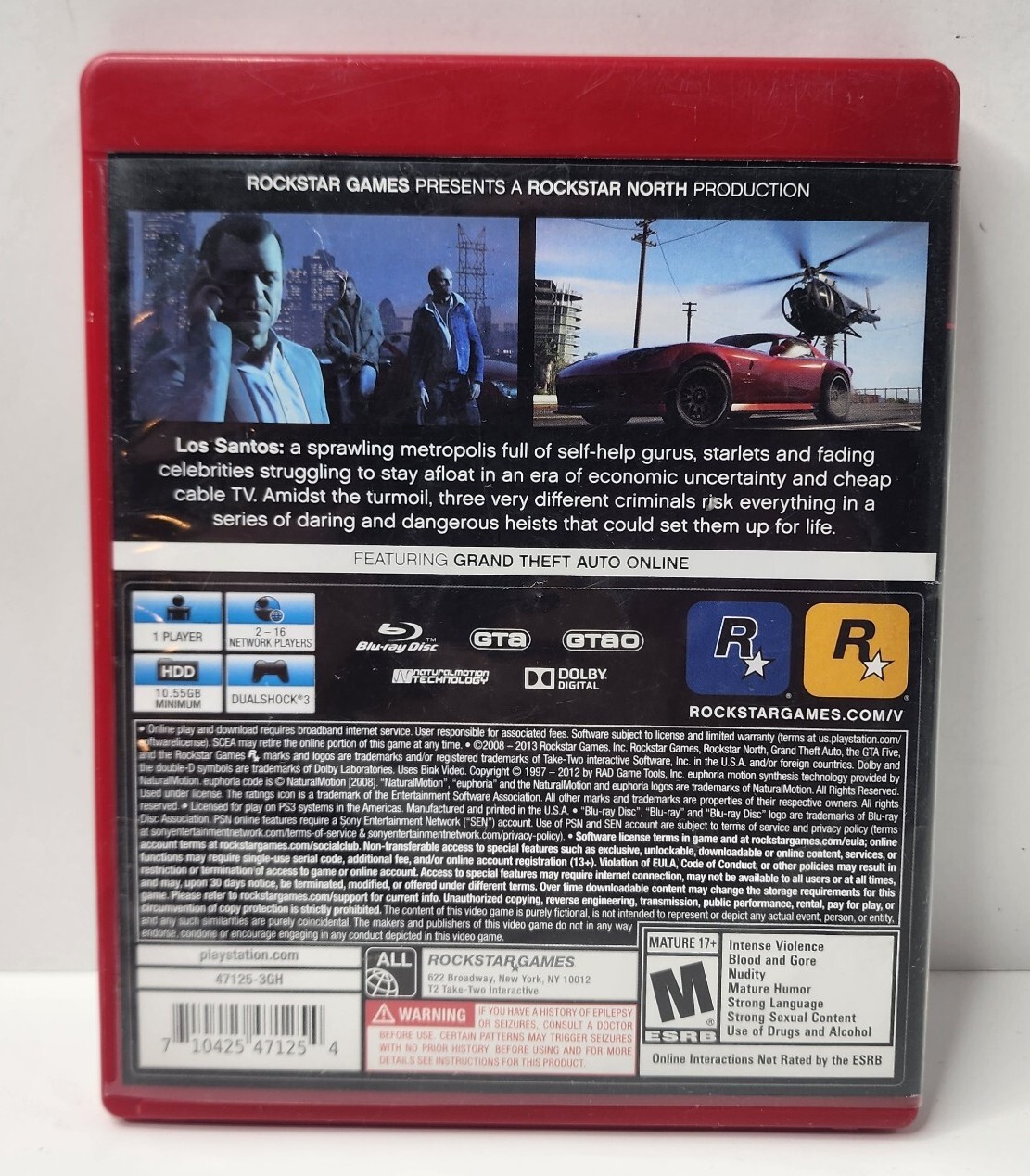 Grand Theft Auto V (Sony PlayStation 3, PS3, 2013) w/ Manual Included [No Map]