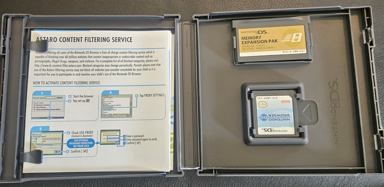 Nintendo DS Browser Memory Expansion Pak Manual DS DS Lite NTSC-U/C 2007