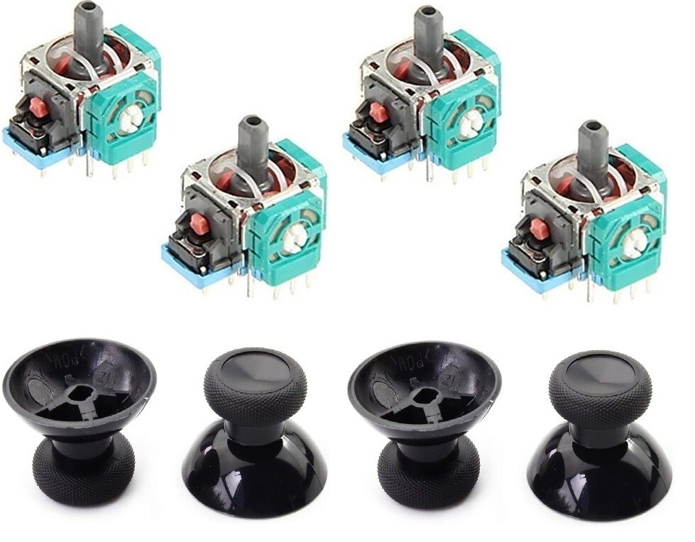 Microsoft Xbox One S X Series 4pc Analog Potentiometer Joystick Black 1708 1914