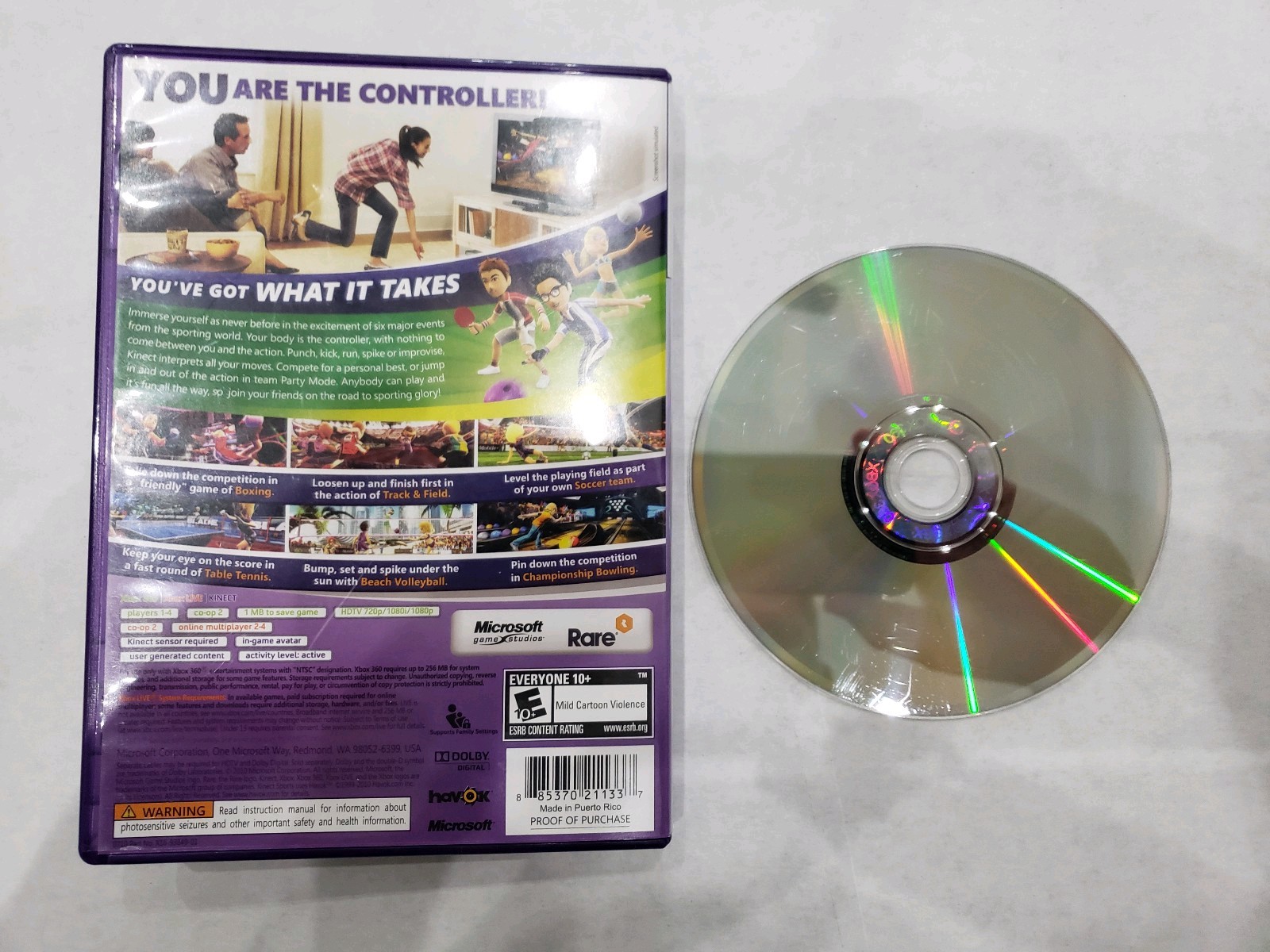 Kinect Sports (Xbox 360, 2010) FREE FAST SHIPPING Season One