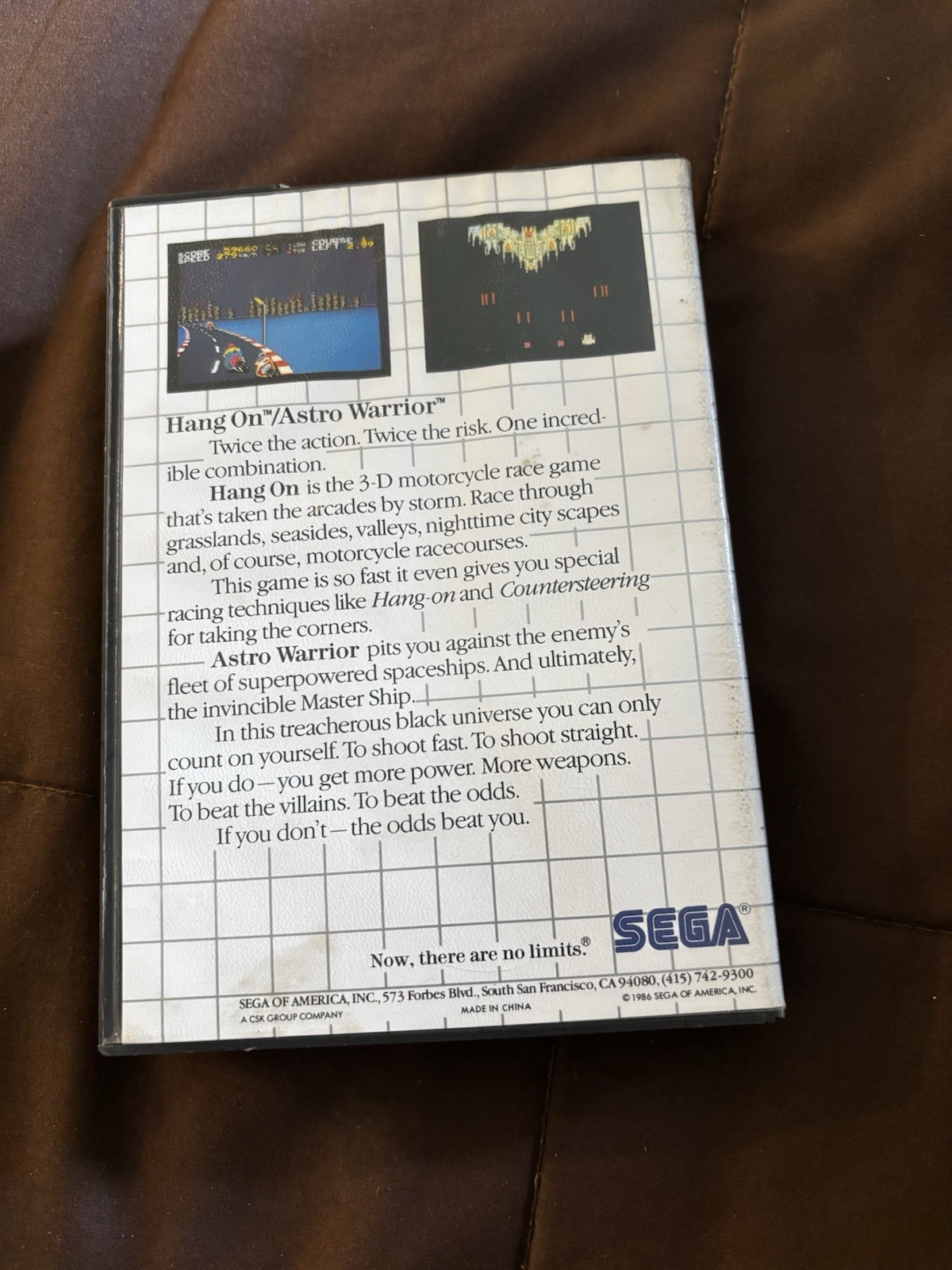 1987 Sega Master System Hang-On & Astro Warrior CIB
