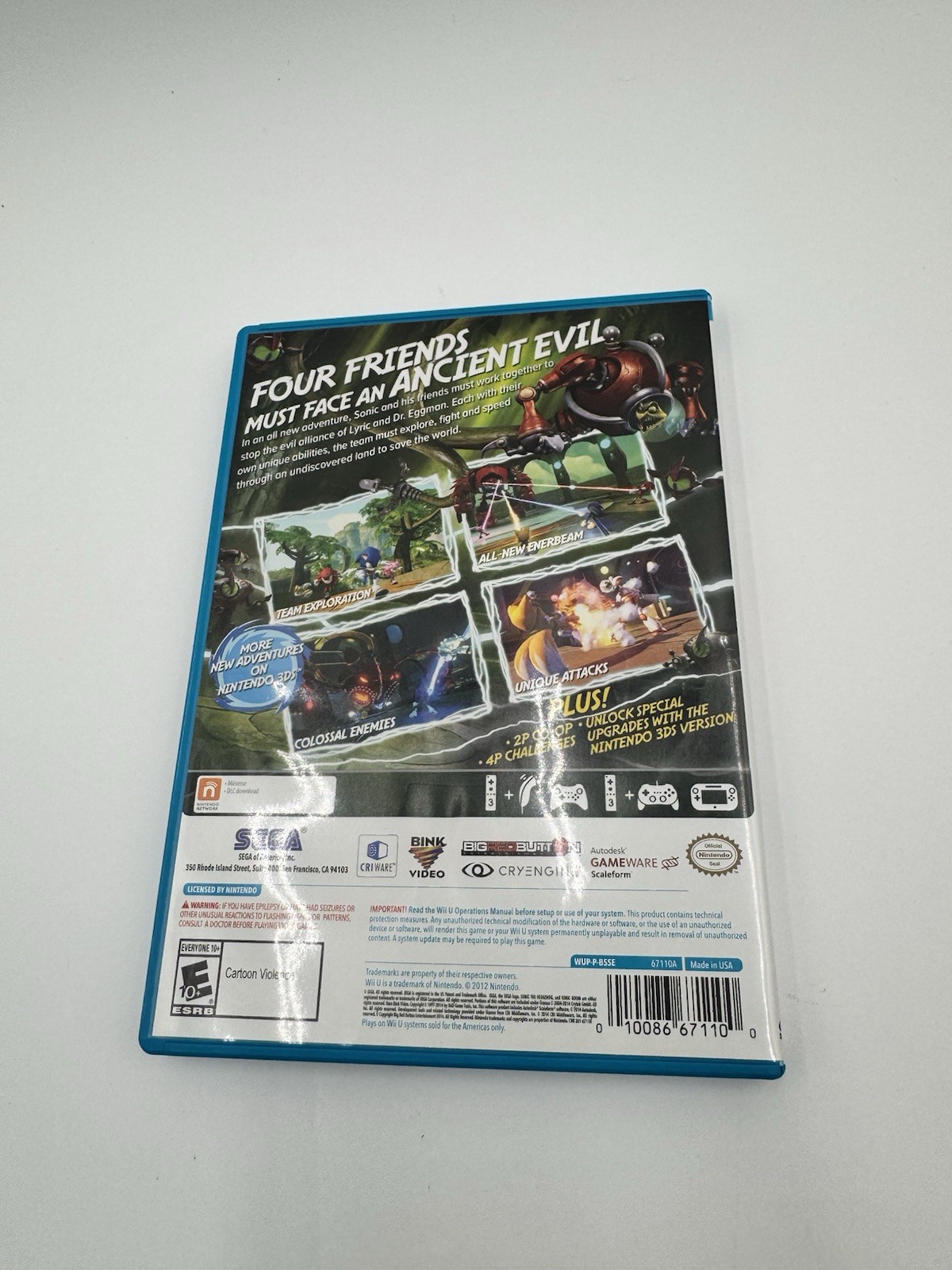 Sega Sonic Boom: Rise Of Lyric Nintendo Wii U Complete CIB