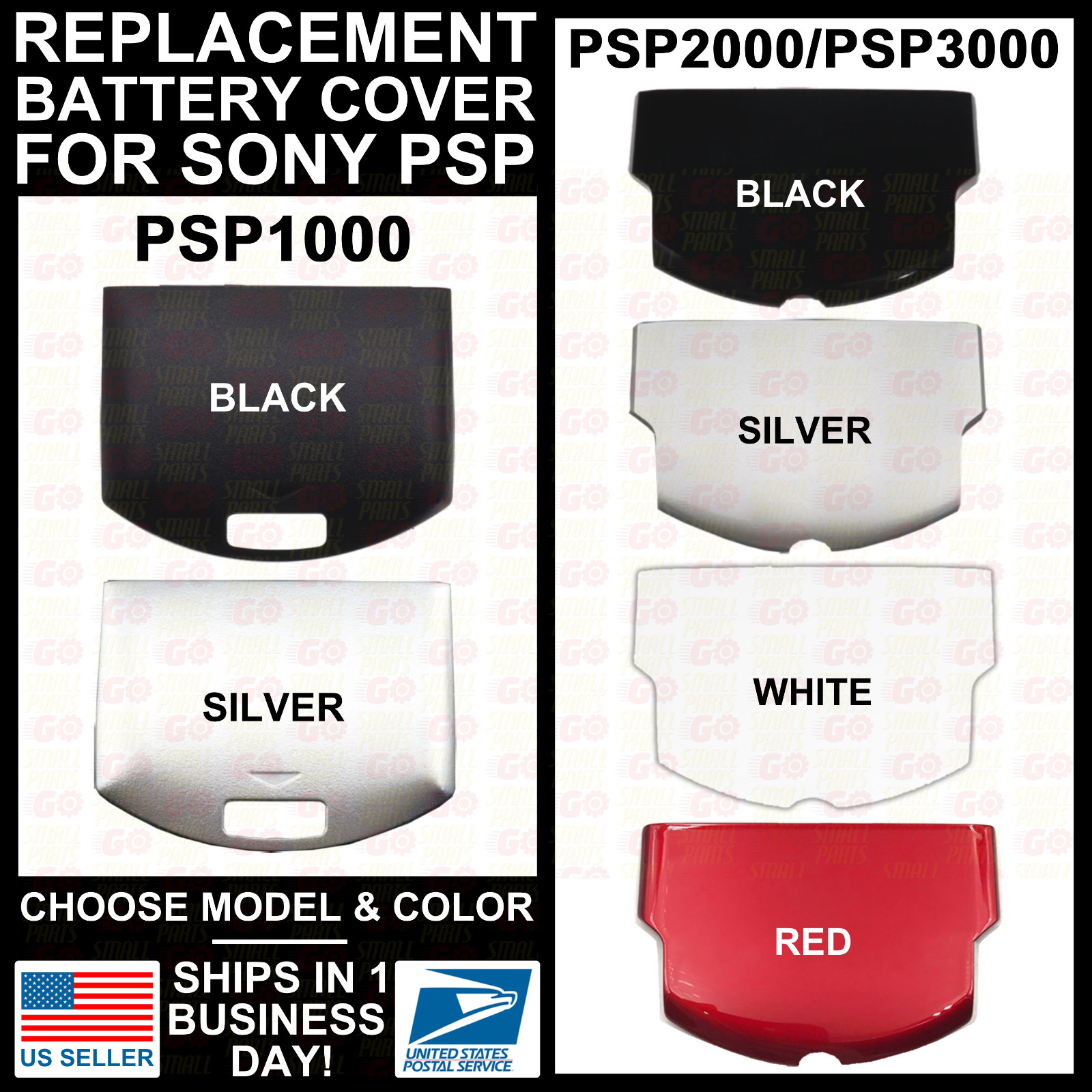 Battery Cover Door for Sony PSP 1000/2000/3000/Slim White/Black/Silver/Red/Grey