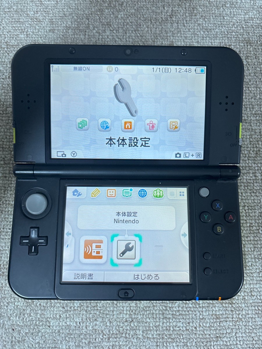 New Nintendo 3DS XL LL Black Lime Console region Japanese B984