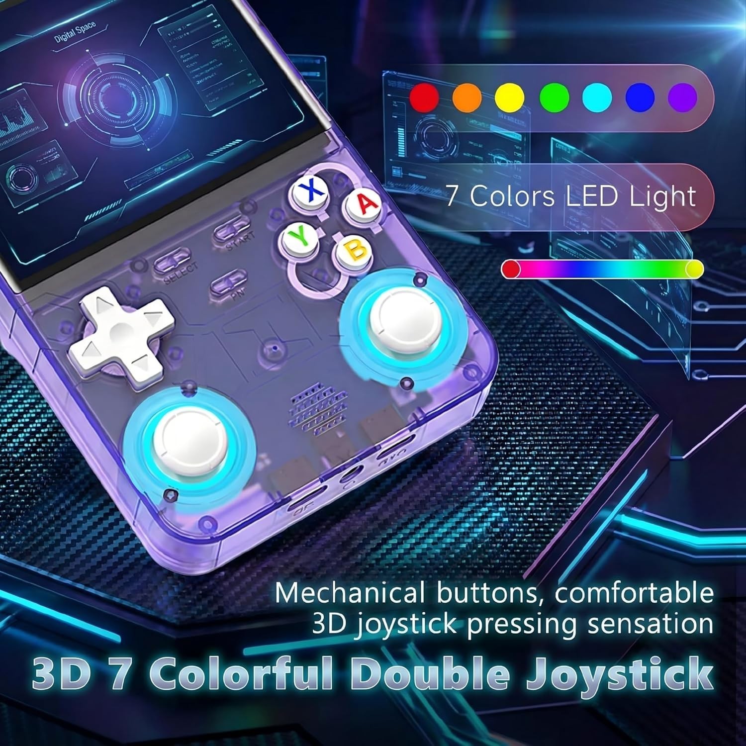 Black R36 Retro Handheld Game Console 4 Inch IPS Screen 20000+ Video Games 128GB