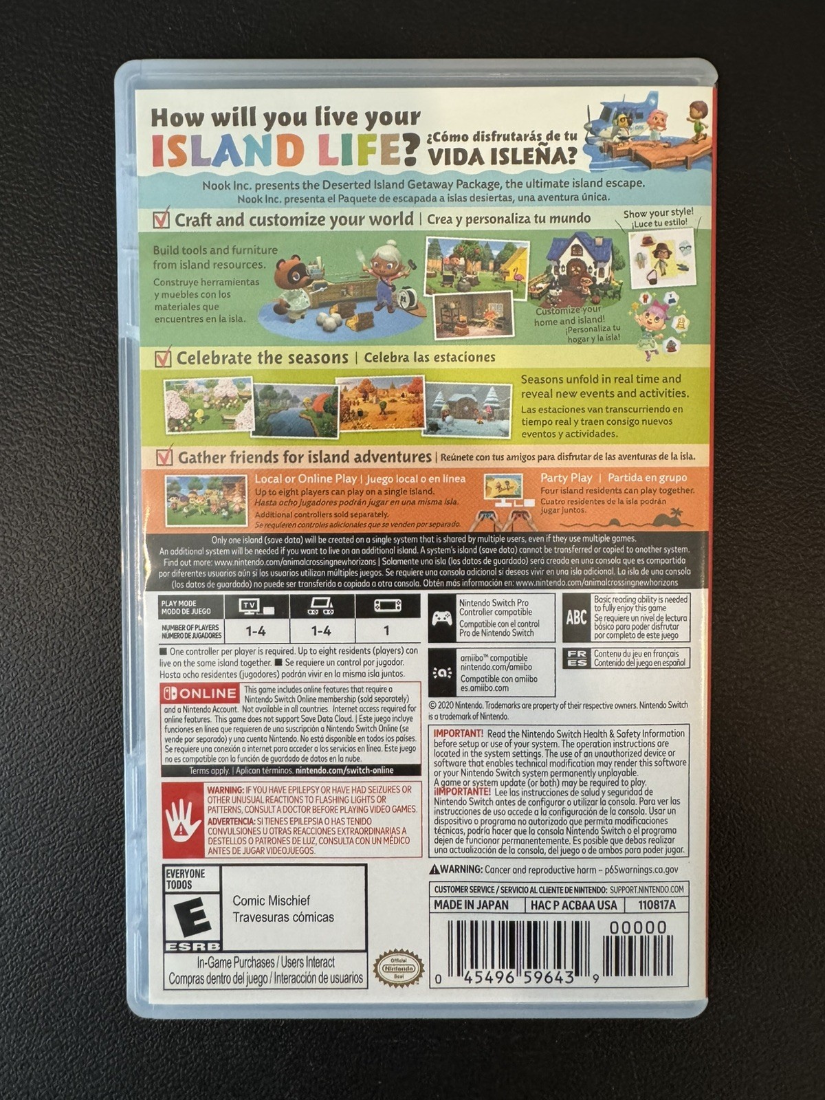 Animal Crossing: New Horizons (Nintendo Switch, 2020) – Cartridge, Case