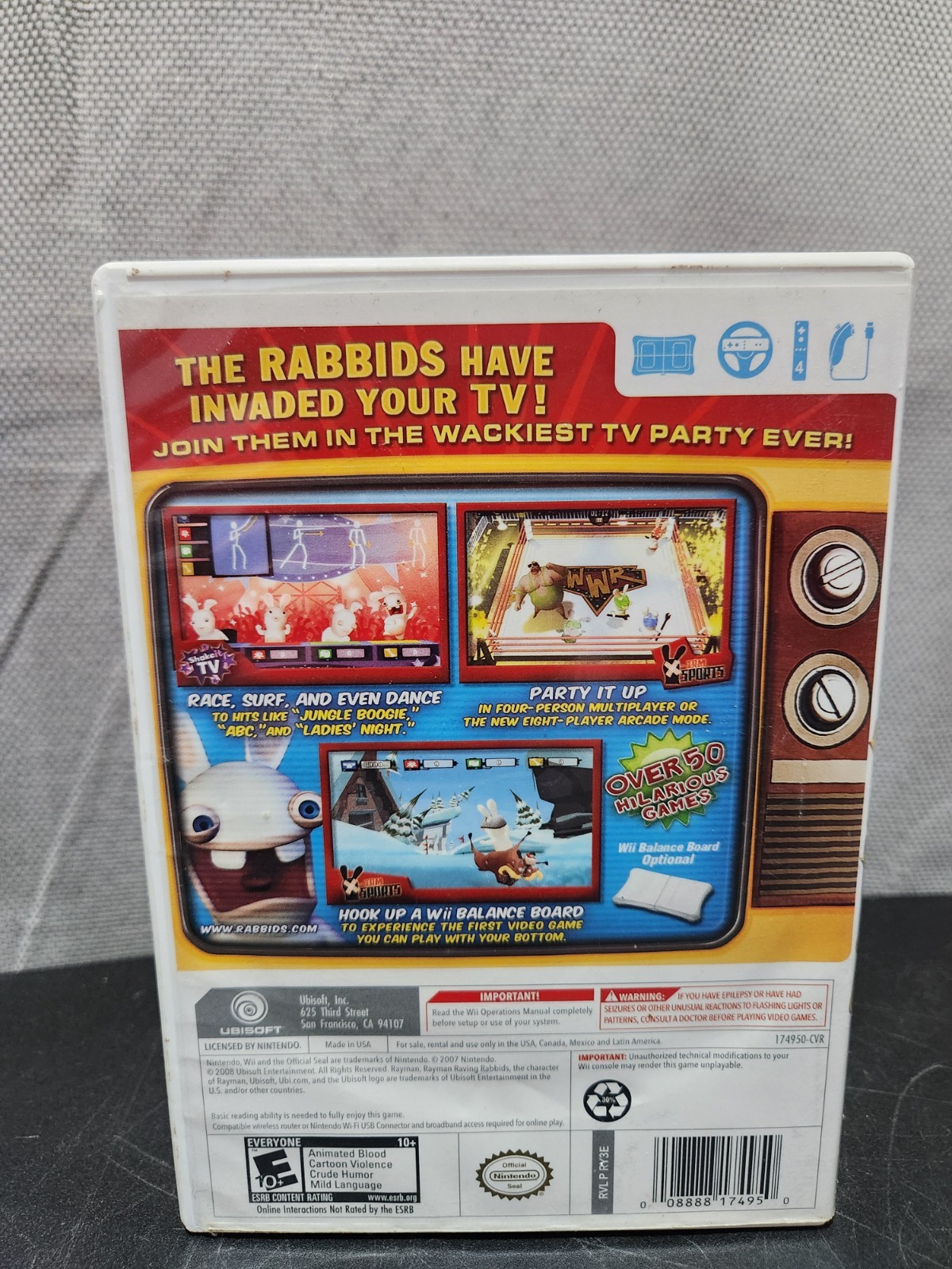 Rayman Raving Rabbids: TV Party (Nintendo Wii, 2008) CIB Clean Tested Working !!