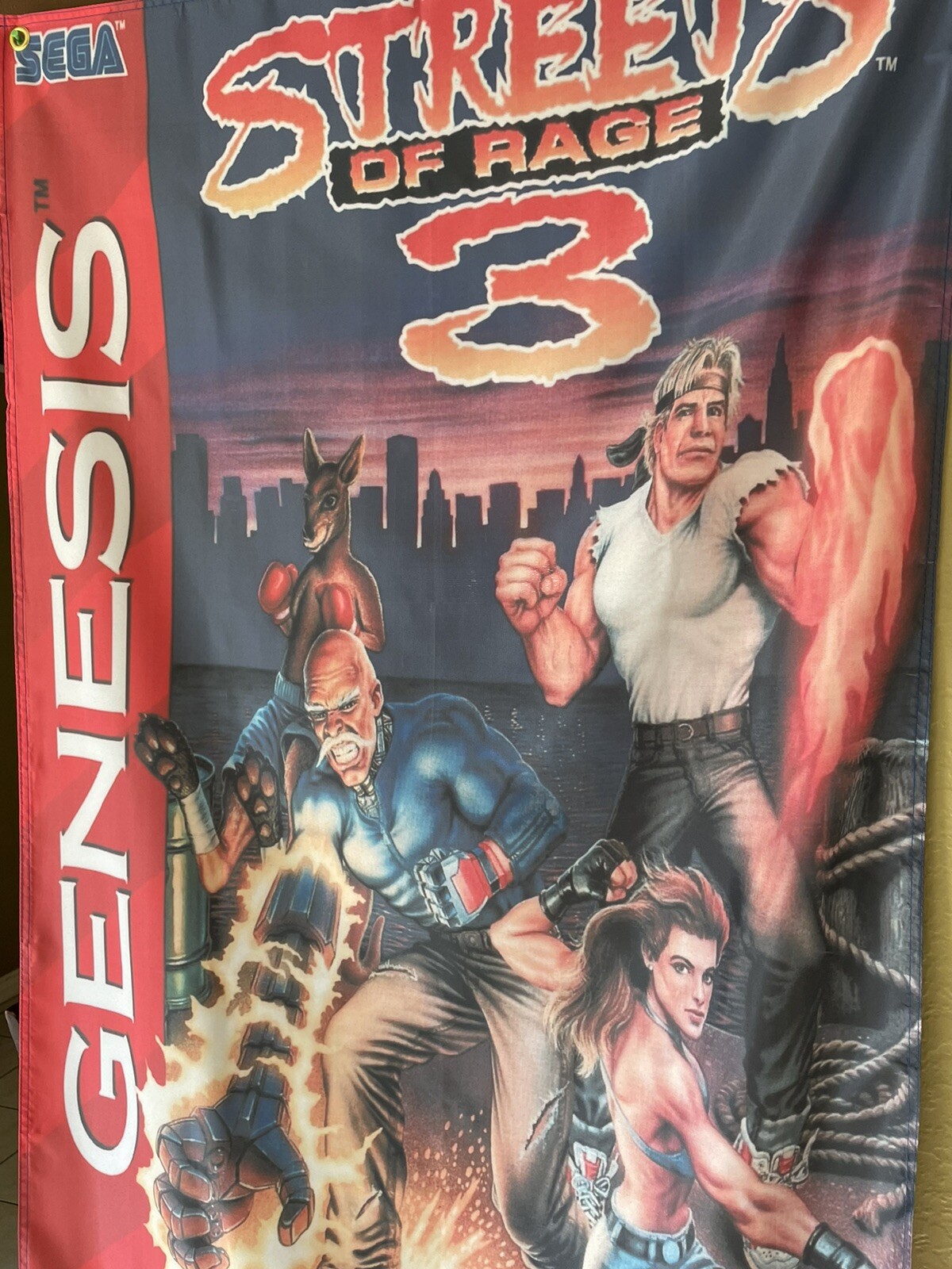 Streets of Rage 3 5ft Flag Sega Genesis 1994 Banner Poster