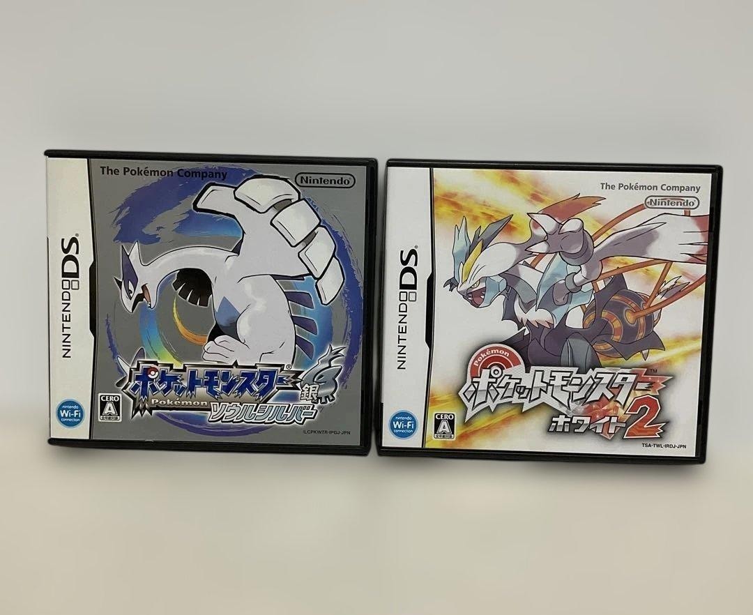 Nintendo DS Pokemon Soul Silver & White 2 Japanese Ver. NDS NTSC-J Set of 2
