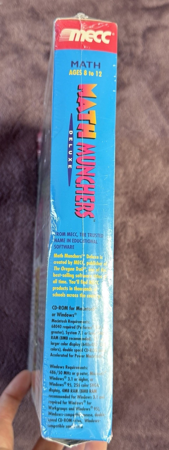 Math Munchers Deluxe (Windows/Mac, 1995) Sealed Includes Oregon Trail Disc