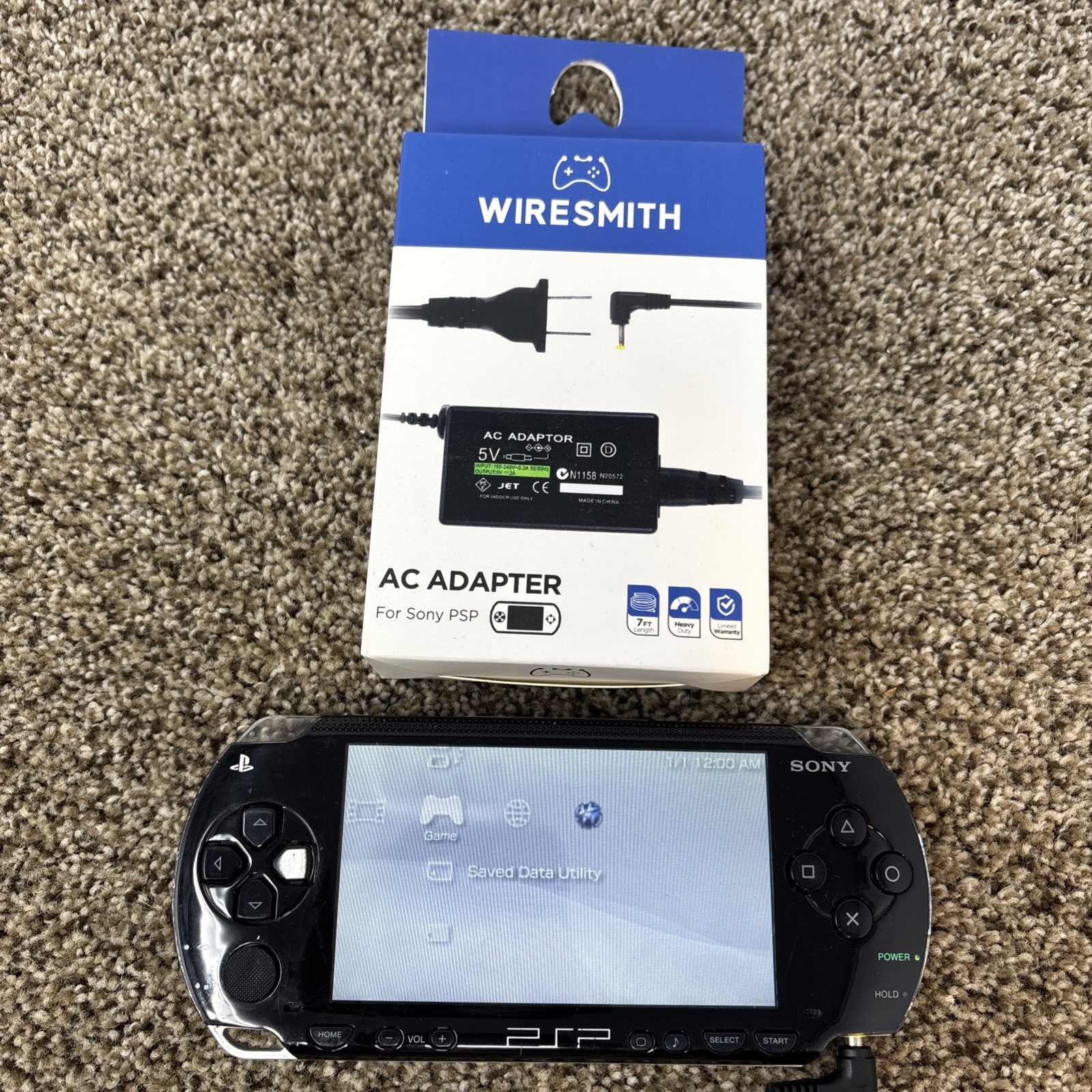 Sony PSP-1001 Handheld Console Black Tested NO BATTERY OR COVER