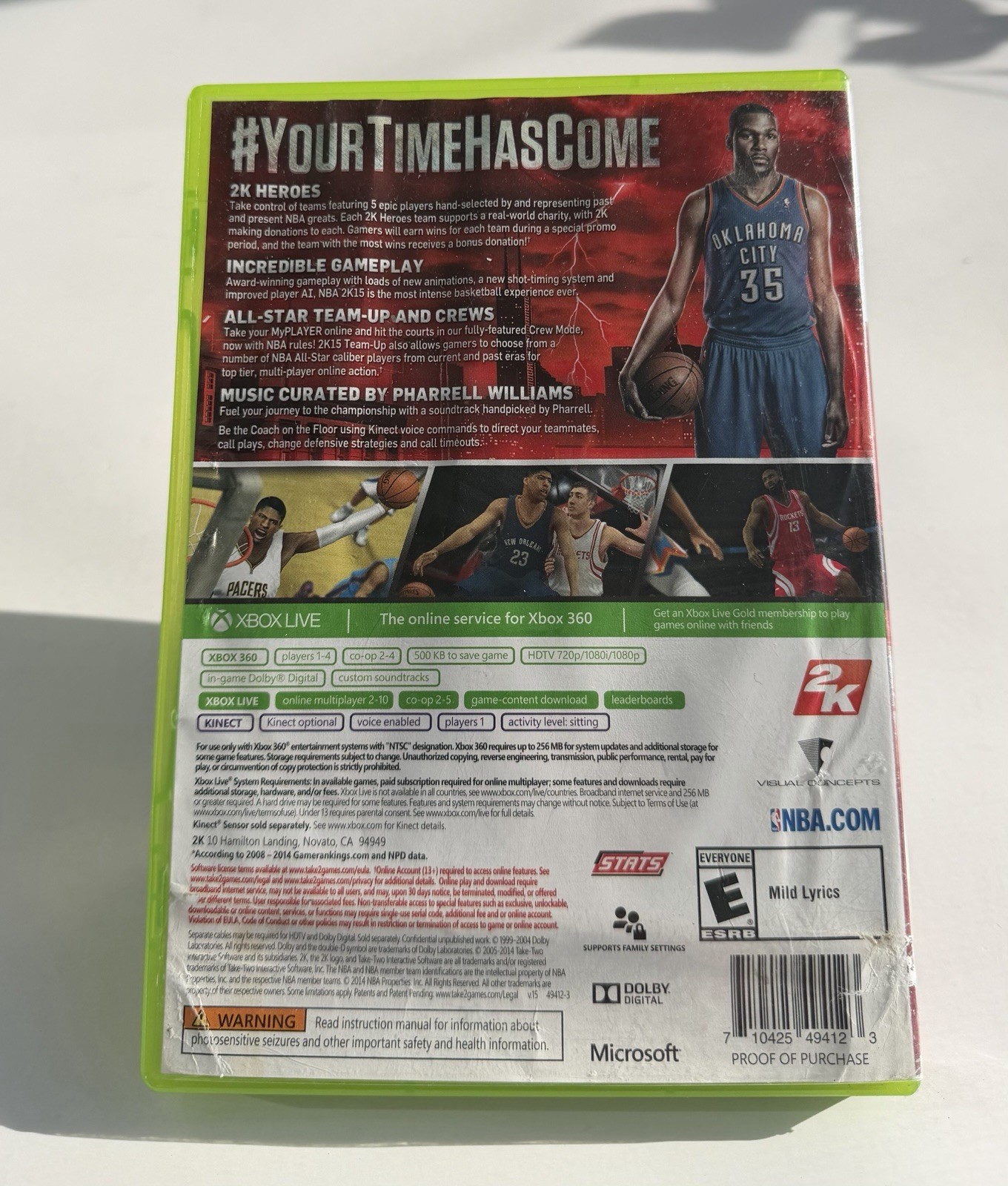 2K NBA 2K15 Xbox 360 Better with Kinect E Rated NTSC-U/C 2014 w/ Case
