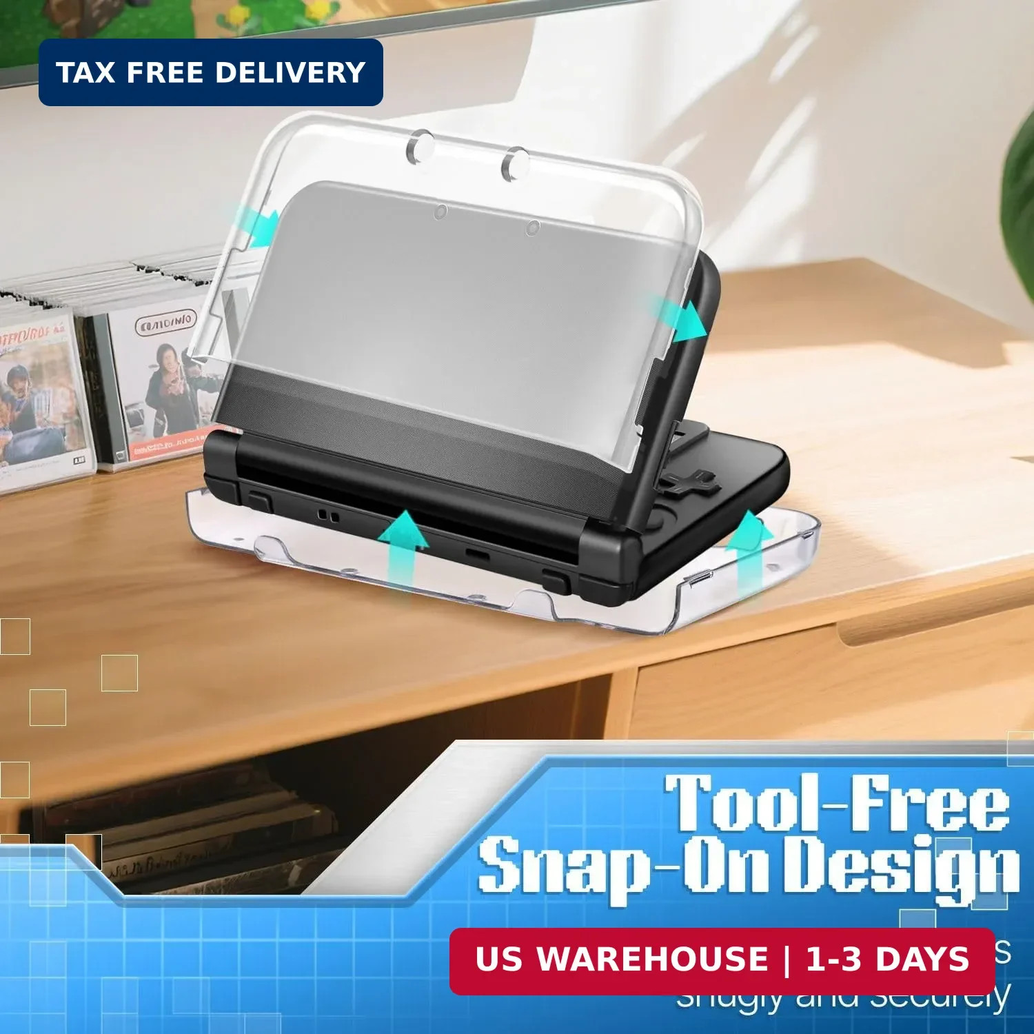 TNP New 3DS Case – Ultra Clear Crystal Transparent Hard Shell Protective Case Co