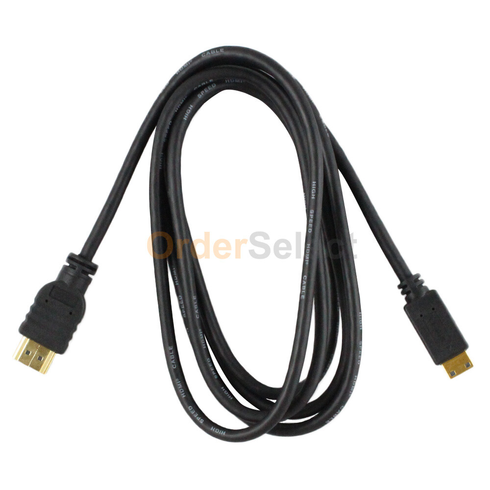 6 FT Mini-HDMI to HDMI 1080p Male to Male Cable 1.3a Type A to C HD Quality