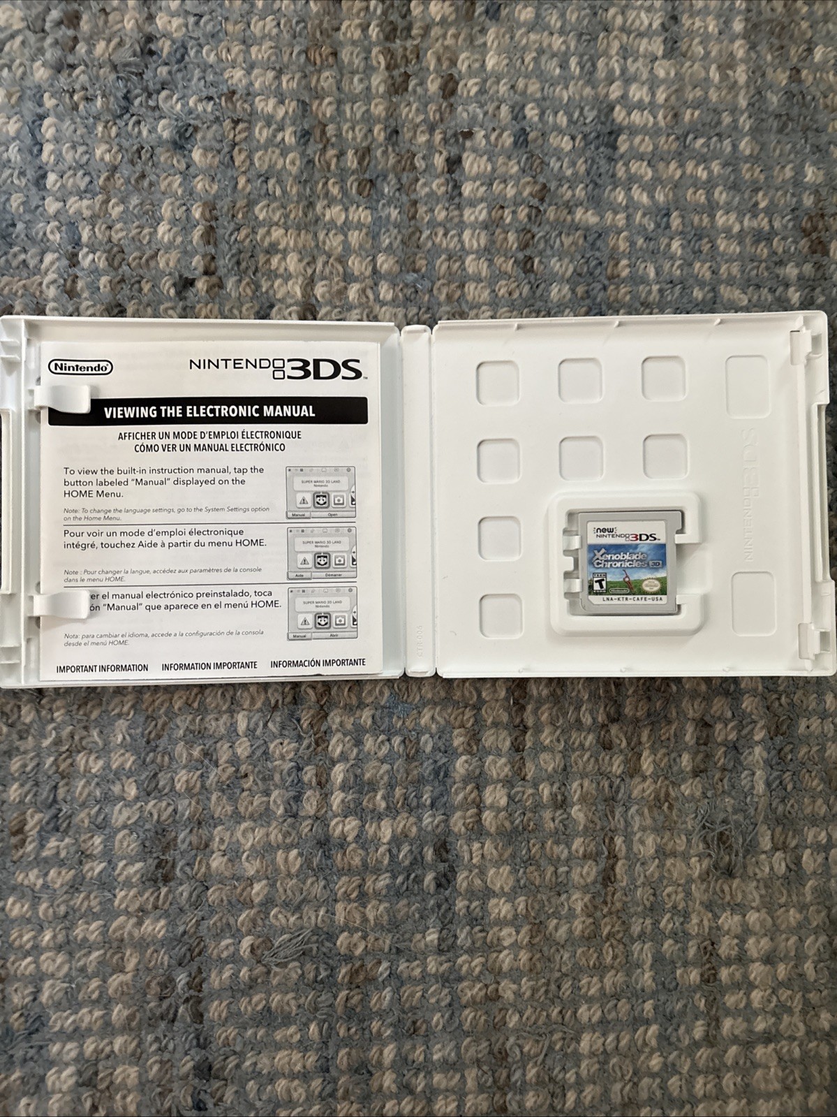 New Nintendo 3DS XL Black/Gray System and Xenoblade Chronicles 3D, C Description