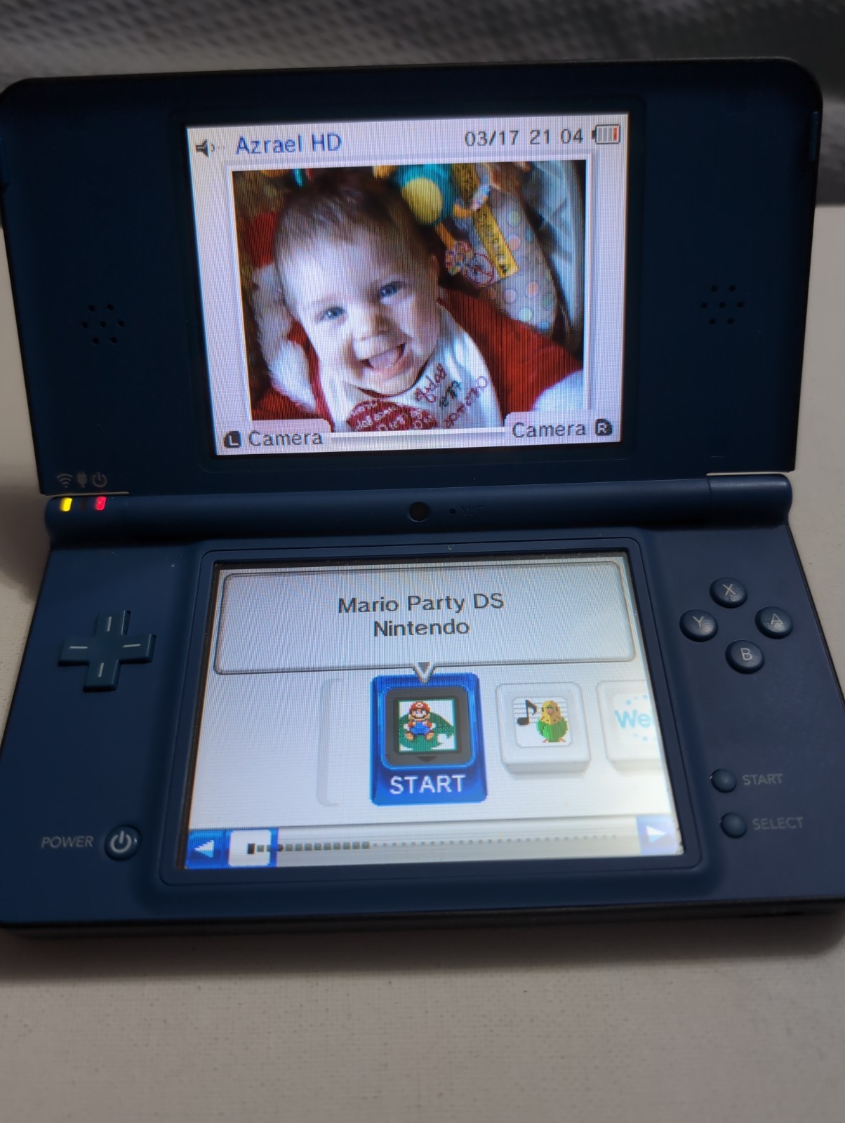 Nintendo DSi XL Handheld System – Midnight Blue Tested Comes With Mario Party