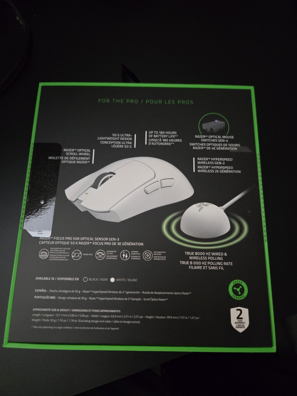 Razer Viper V4 Pro White – Ultra-lightweight Wireless Esports Gaming Mouse